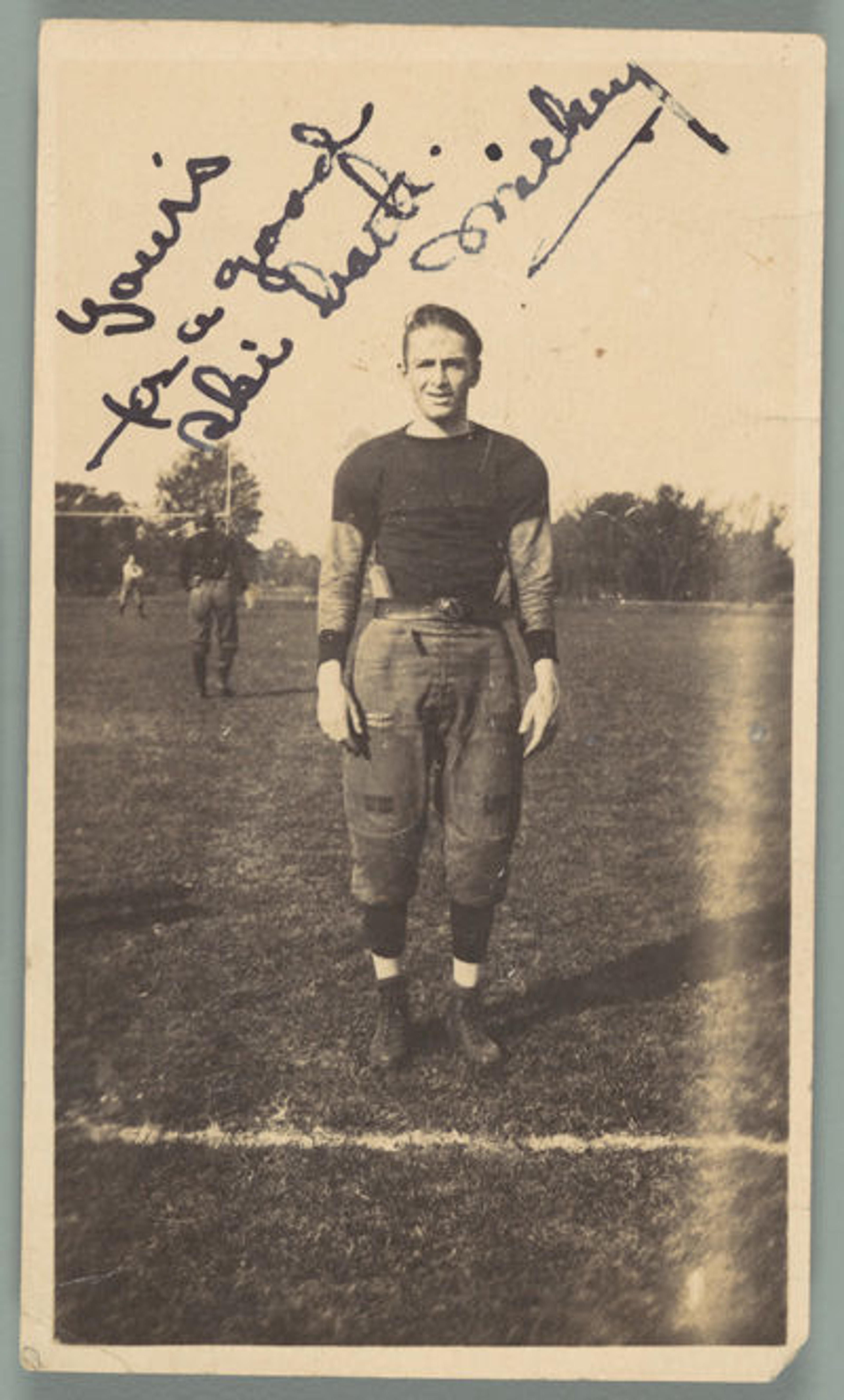 [School Friend of Walker Evans on Football Field, Loomis Institute, Windsor, Connecticut]