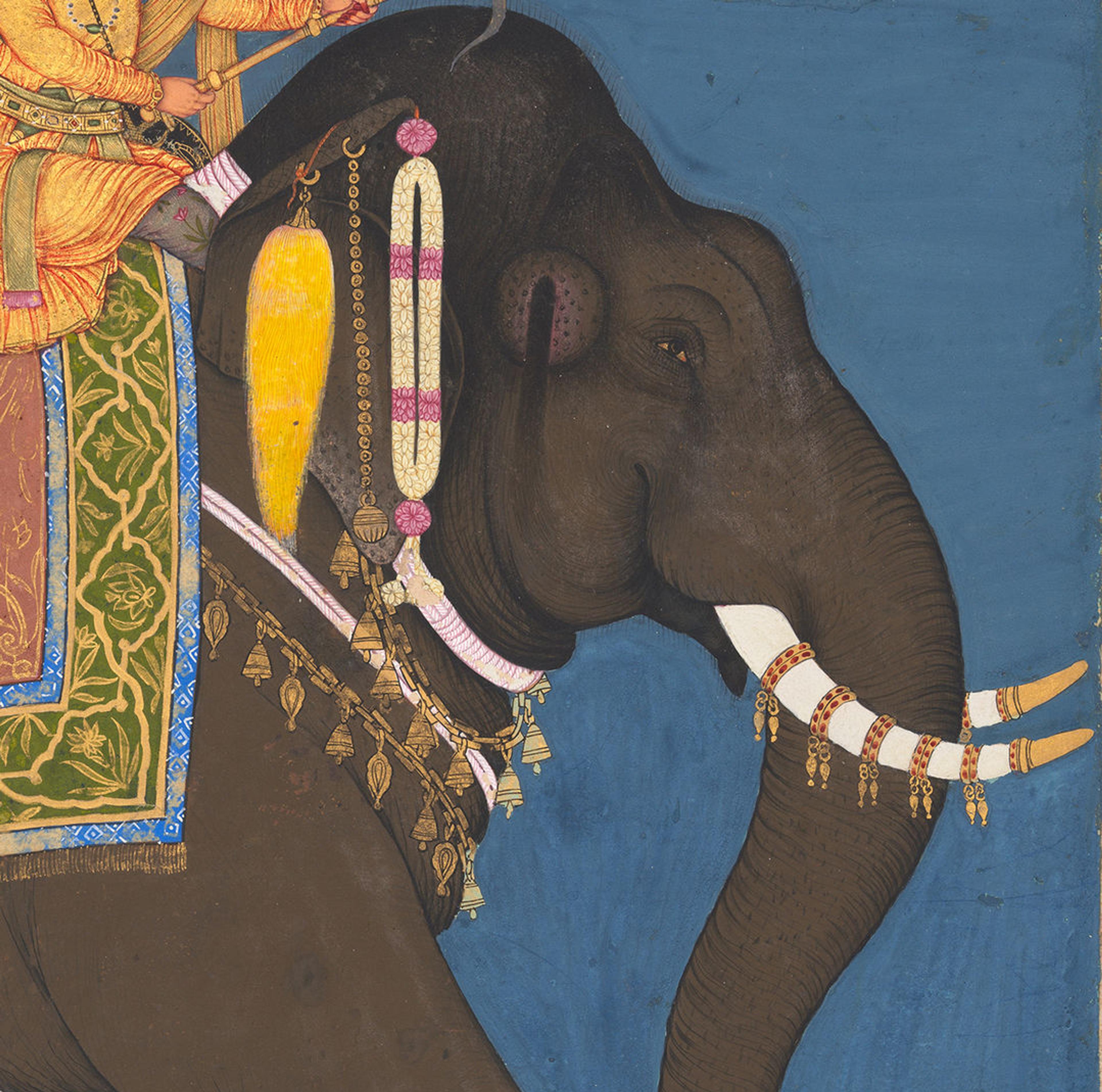 Traditional Indian Paining of gray elephtant.