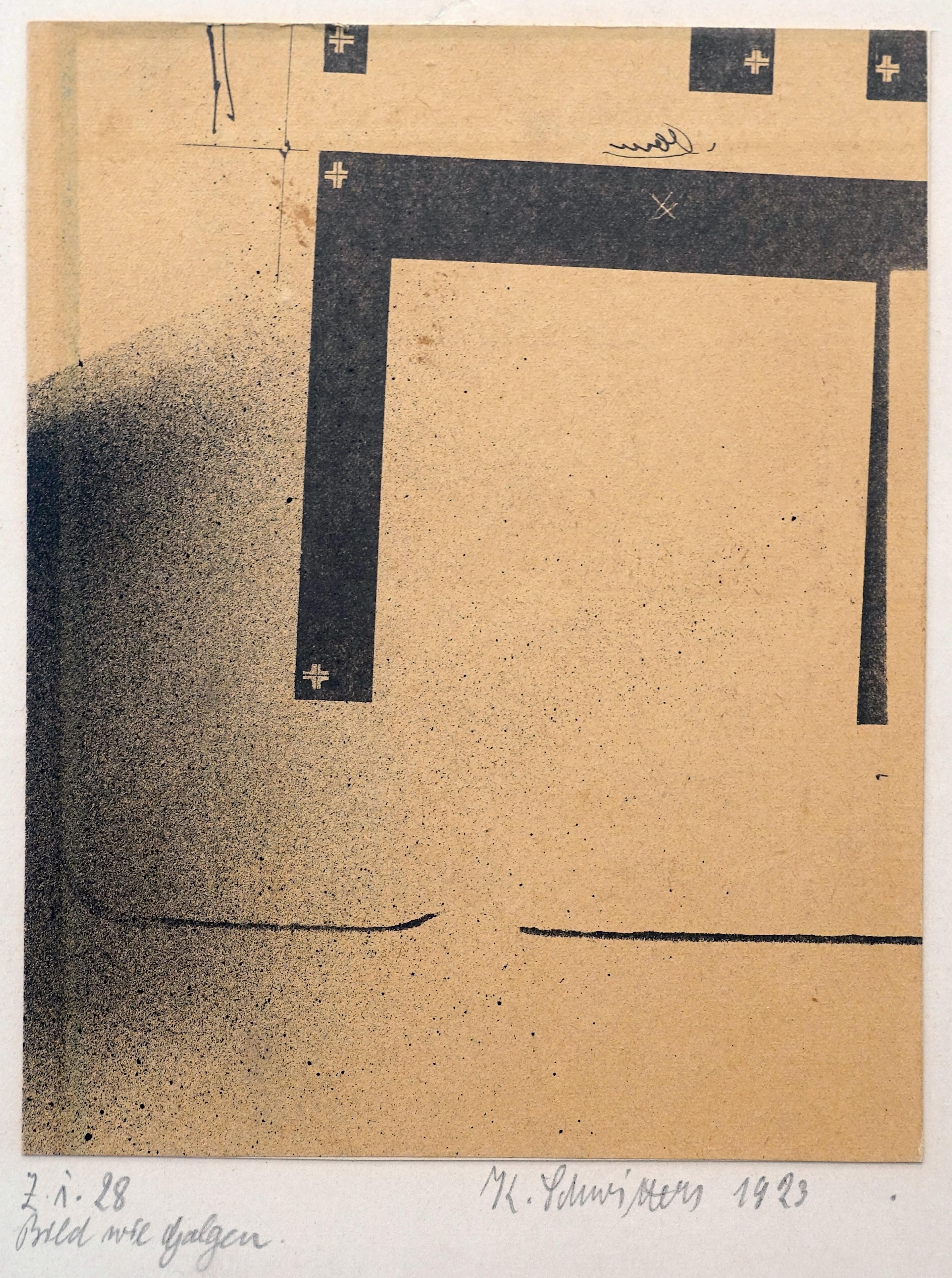 black and white abstract image of a picture like Gallows. 