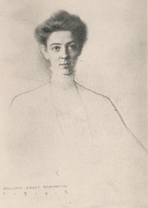 Frances Morris in 1905, photograph of a lost drawing by William Carey Brazington