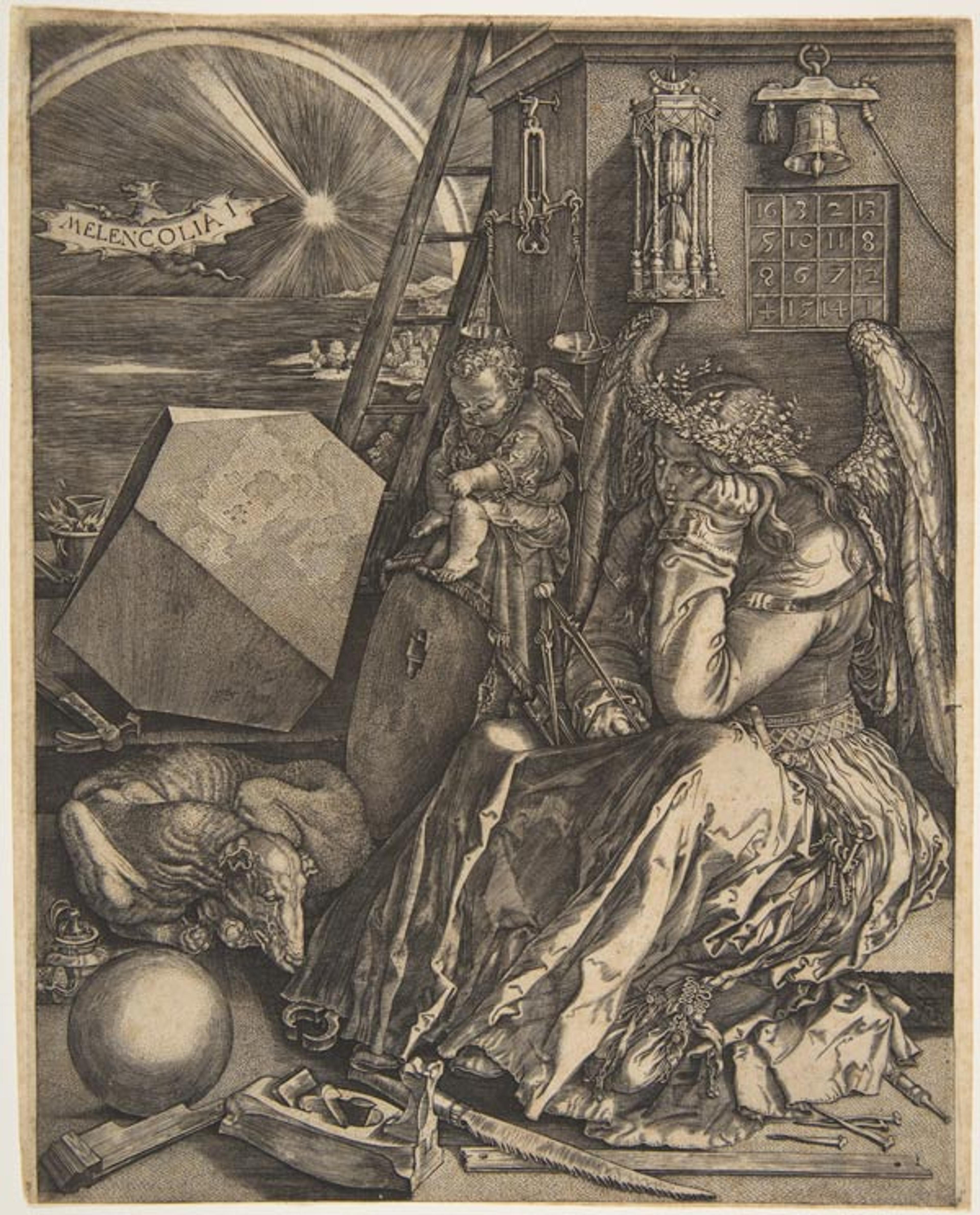 Jan Wierix (Netherlandish, 1549-1615), after Albrecht Dürer (German, 1471-1528), Melencolia I, 1602