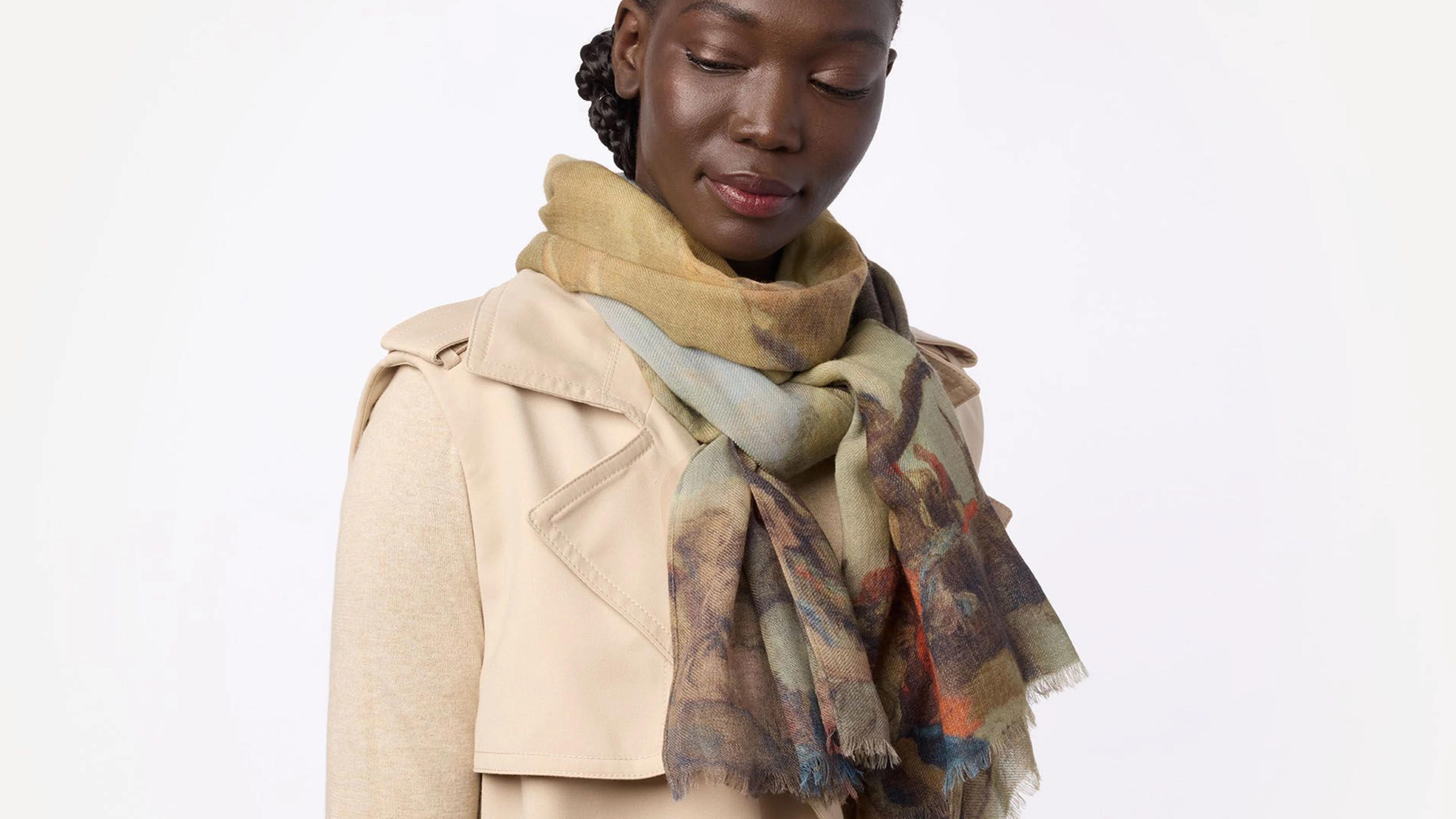 A woman wearing a scarf.