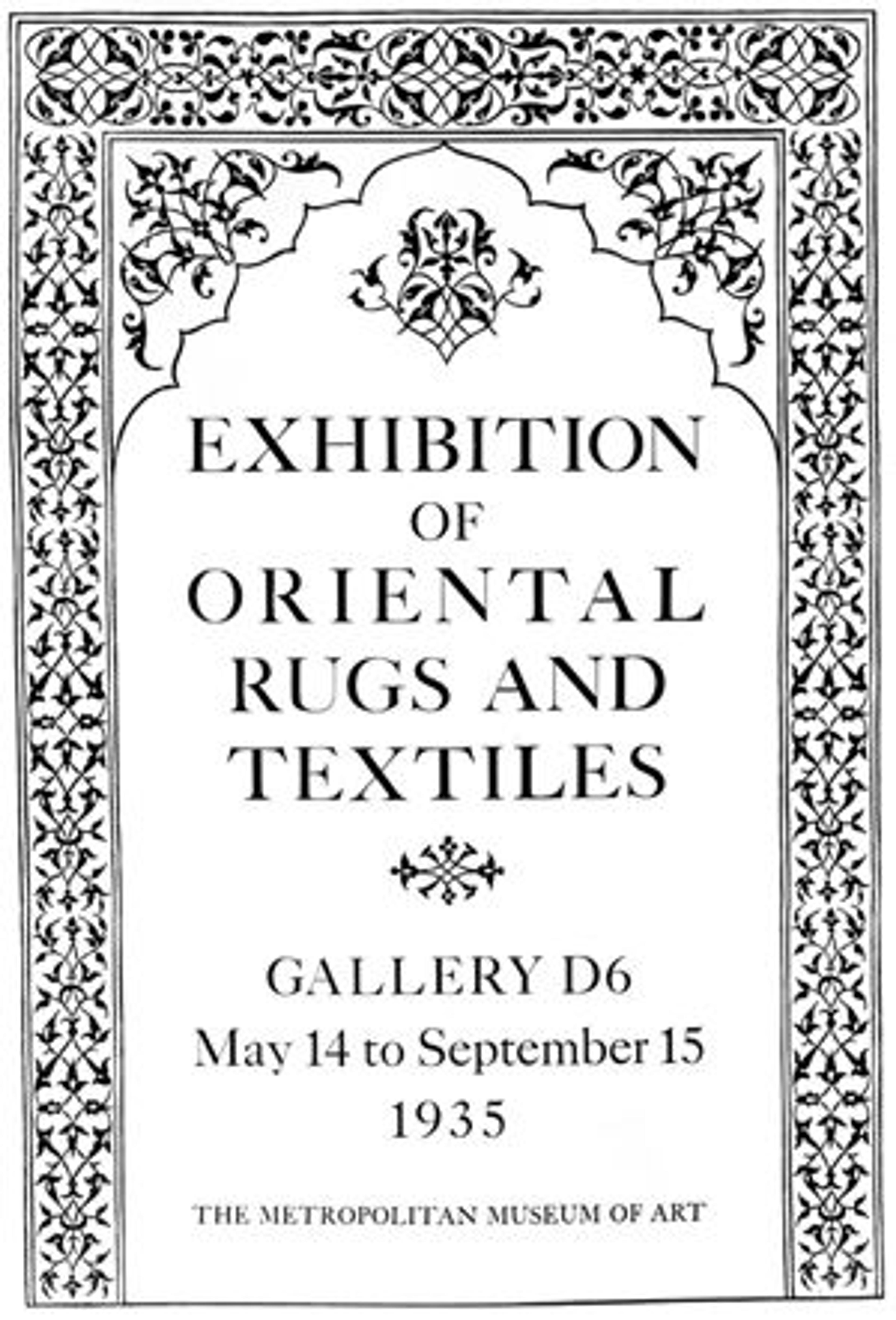 "Oriental Rugs and Textiles" Exhibition Poster