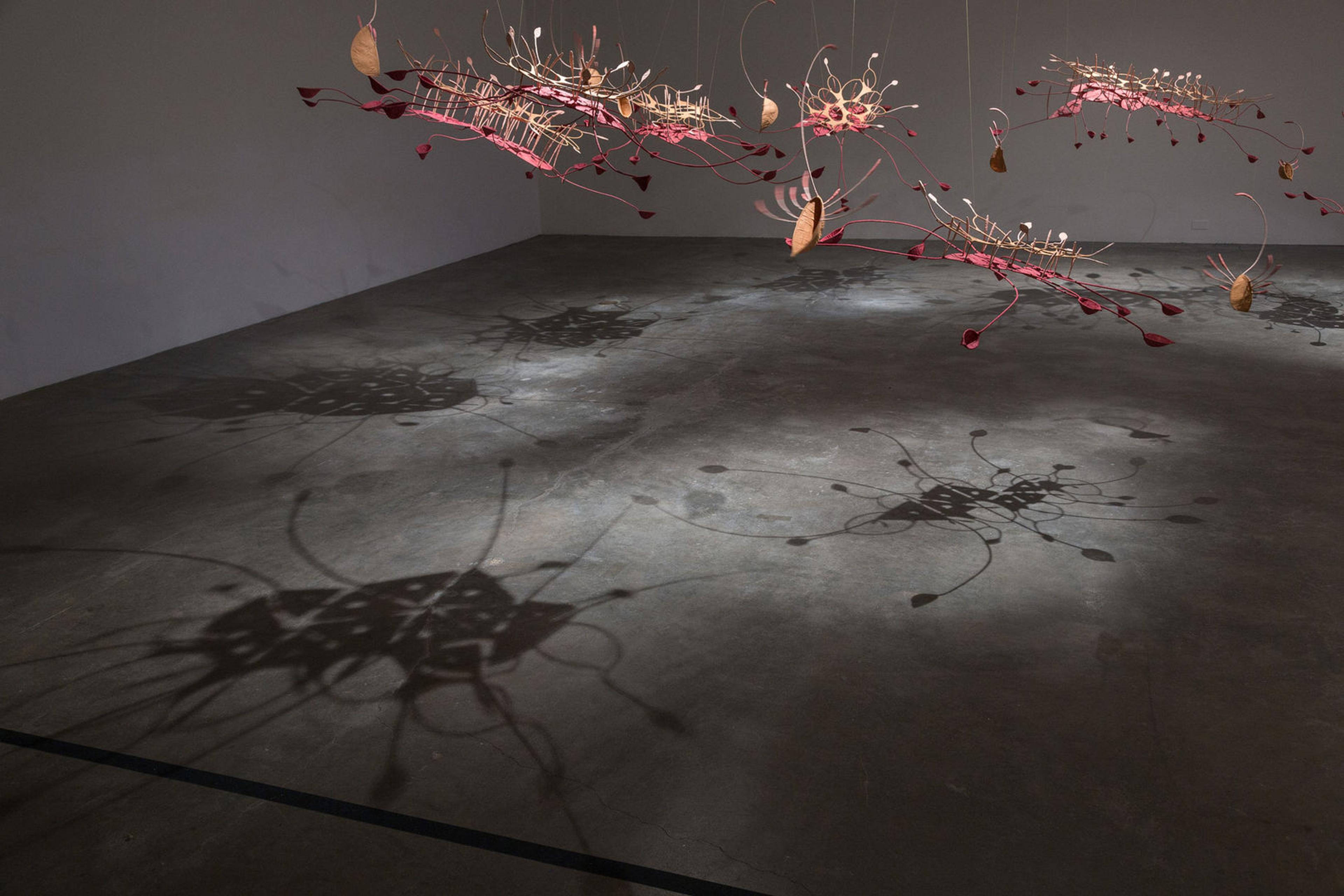 Installation view of Ranjani Shettar's Seven ponds and a few raindrops at The Met