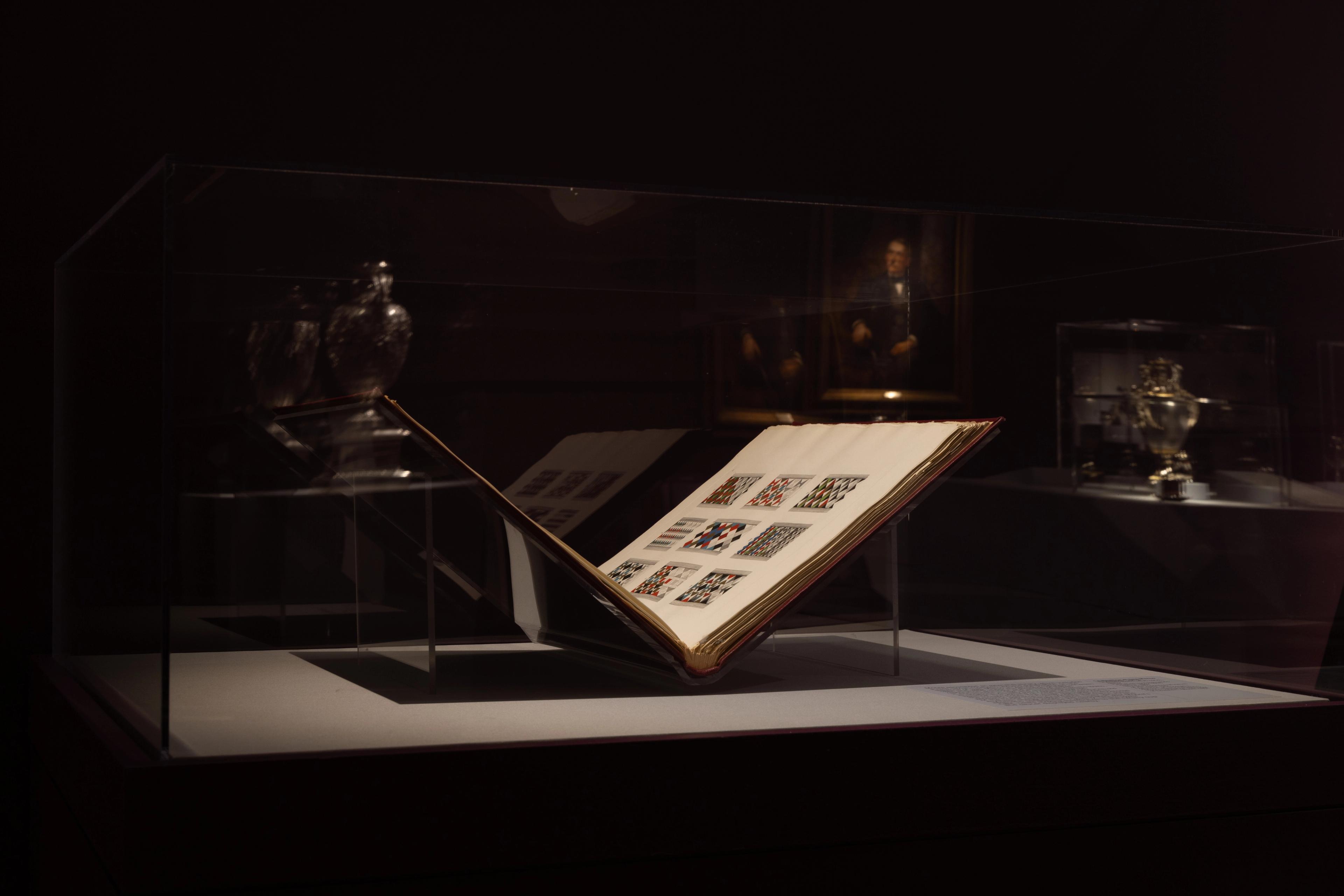 Shadowy image of a book in an exhibition