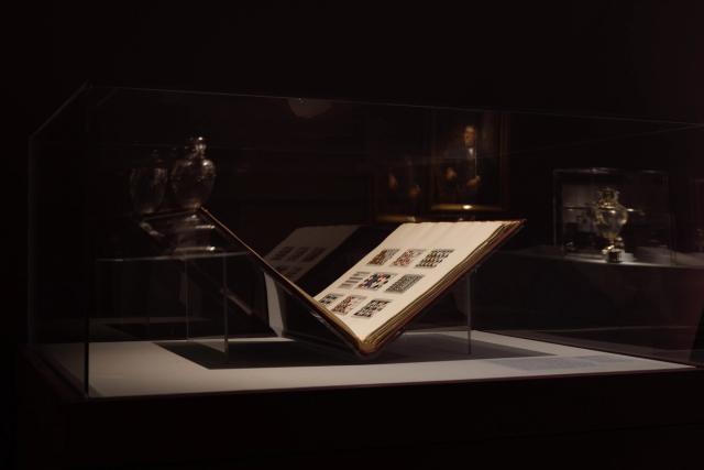 Shadowy image of a book in an exhibition