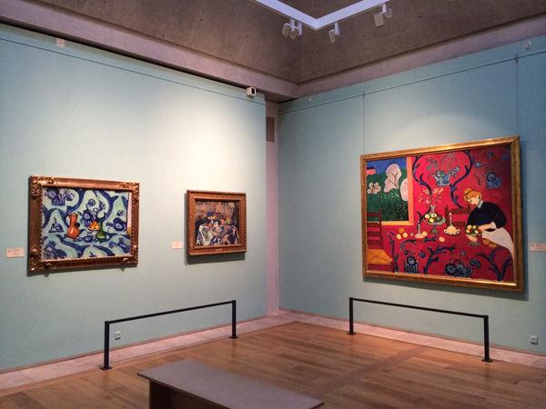 Works from the Hermitage Museum's collection of Impressionist and Post-Impressionist paintings, including Matisse's Harmony in Red.