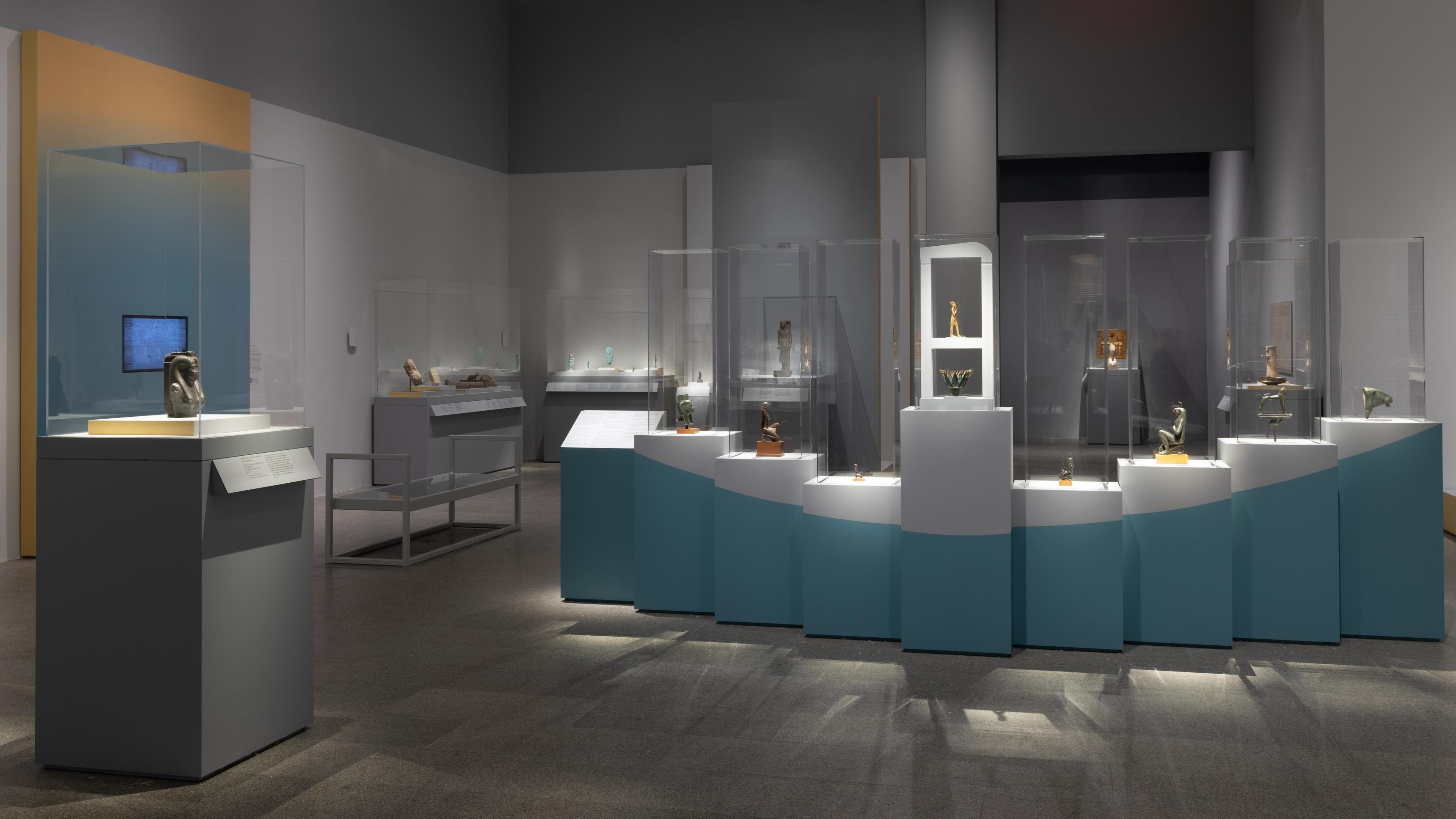 Gallery Installation shot with Egyptian artifacts