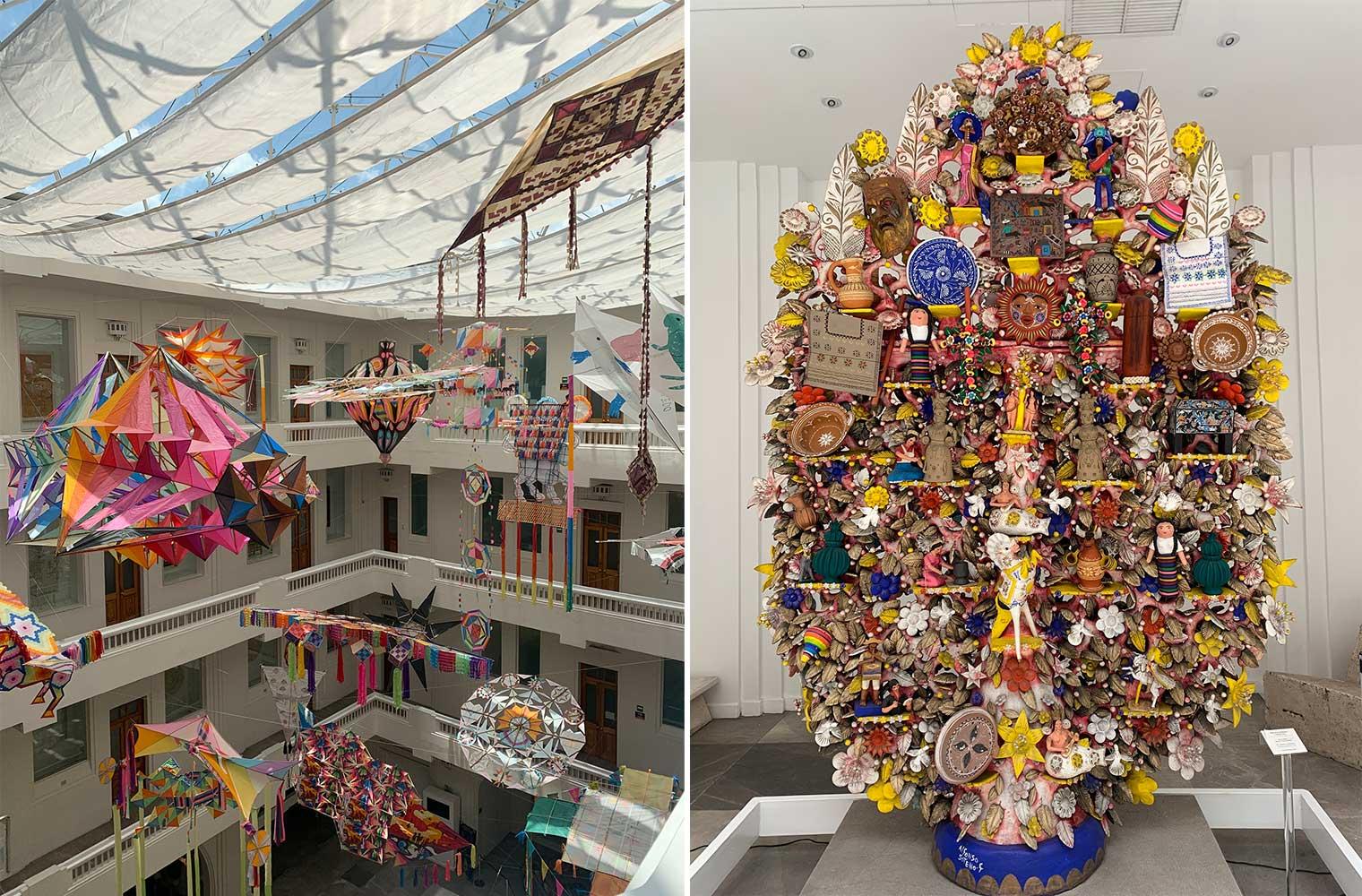 One interior shot and one image of a sculpture