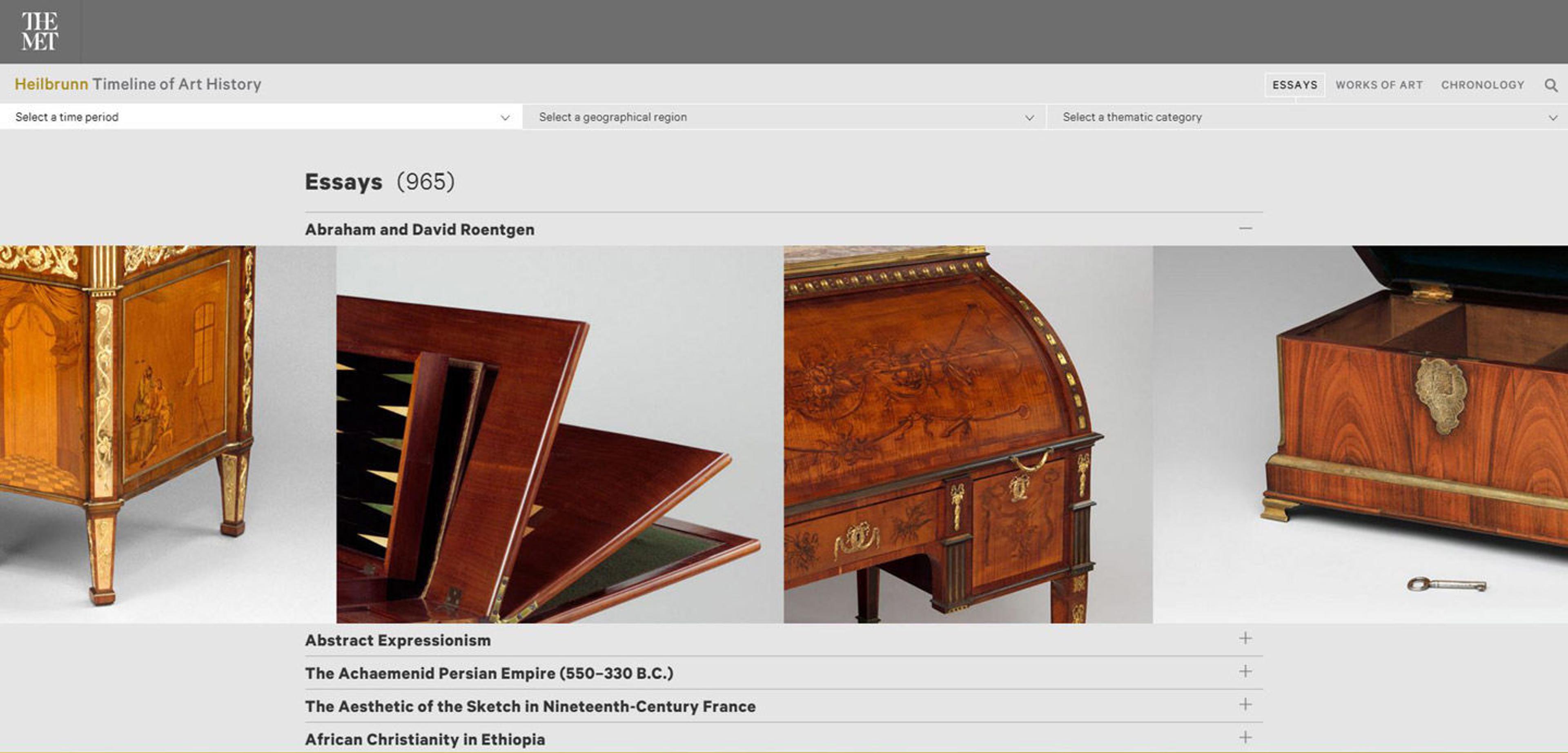 Screenshot of an essay page on The Met's refreshed Heilbrunn Timeline of Art History