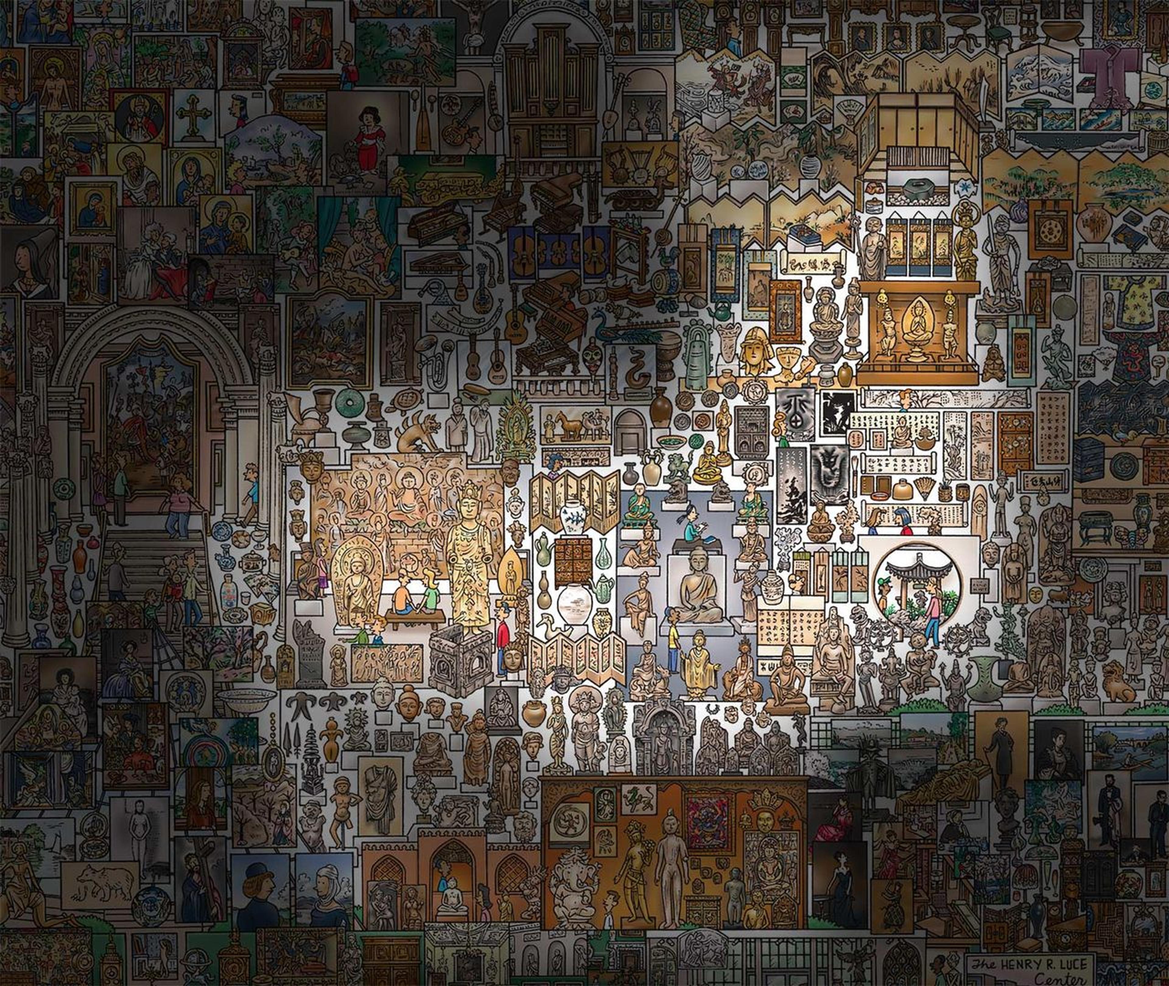A selection of the MetKids map highlighting the Asian Art collections.