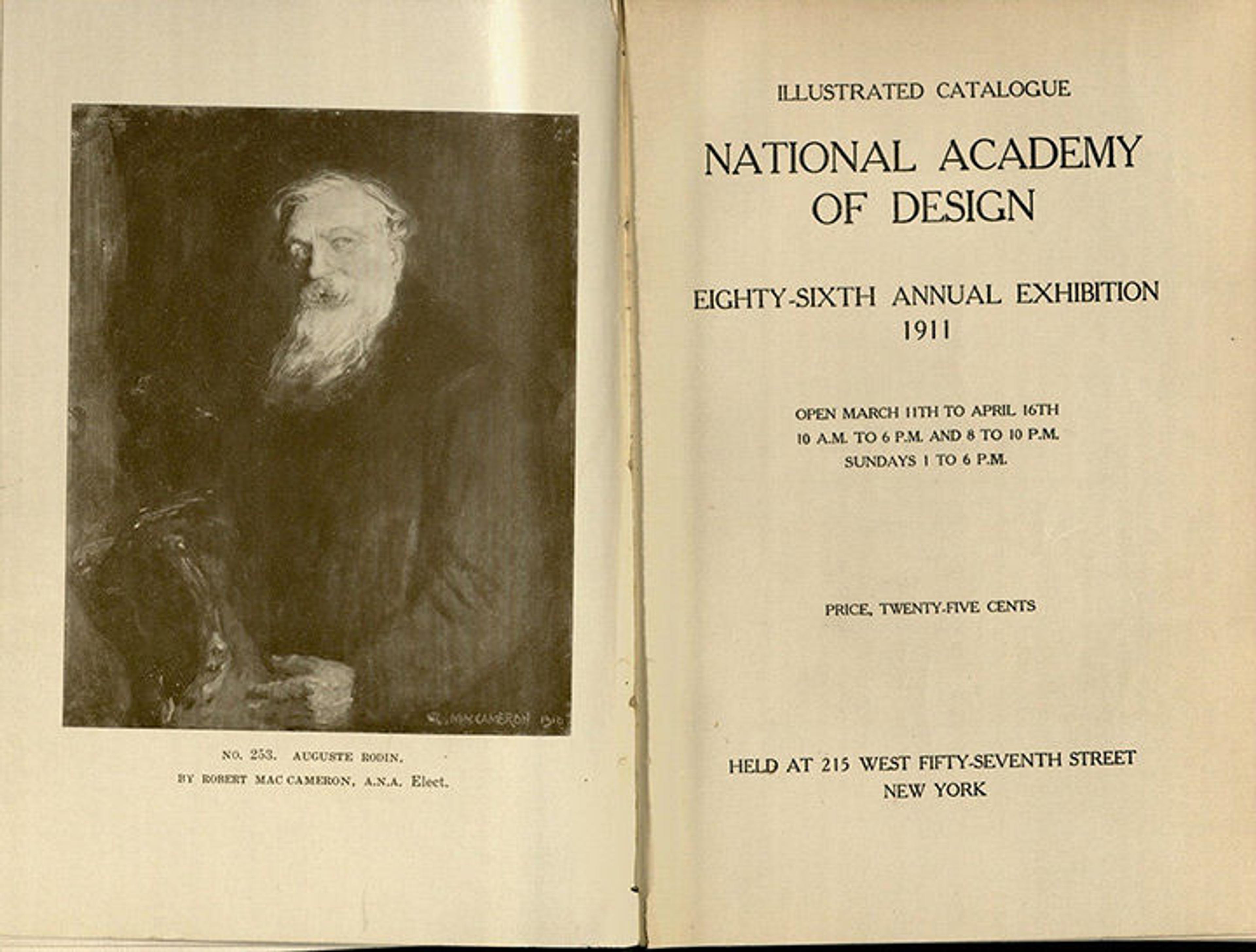 Frontispiece of catalogue for National Academy of Design: Eighty-Sixth Annual Exhibition