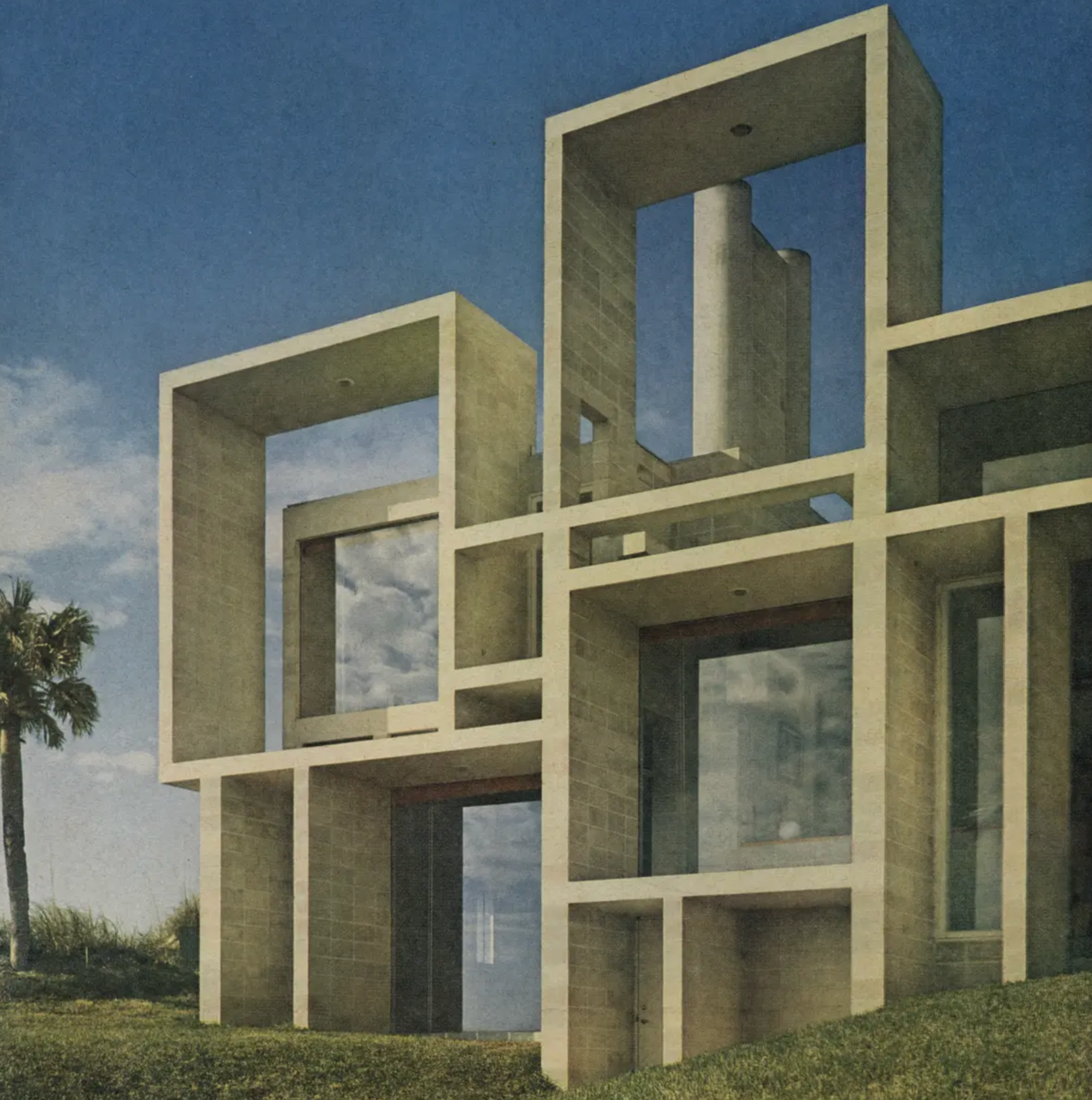 Drawing of square shaped building