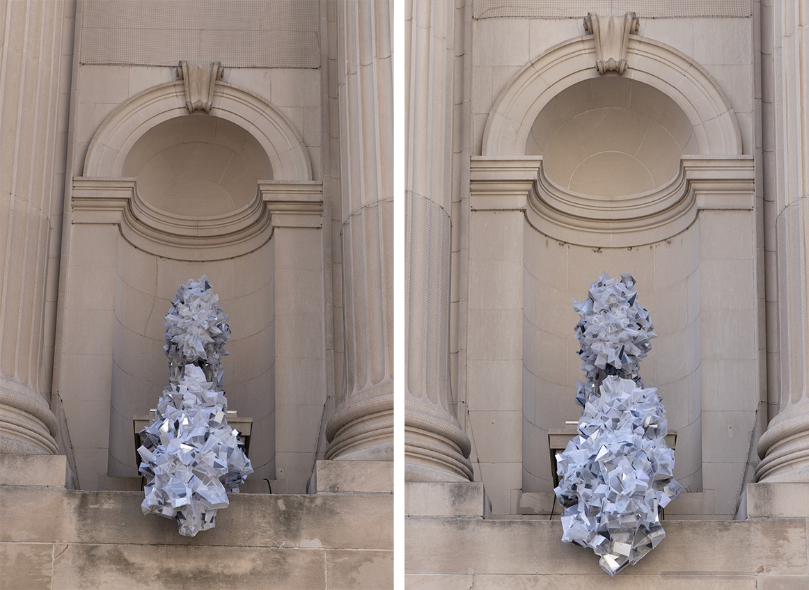 Two uniquely designed crystal sculptures
