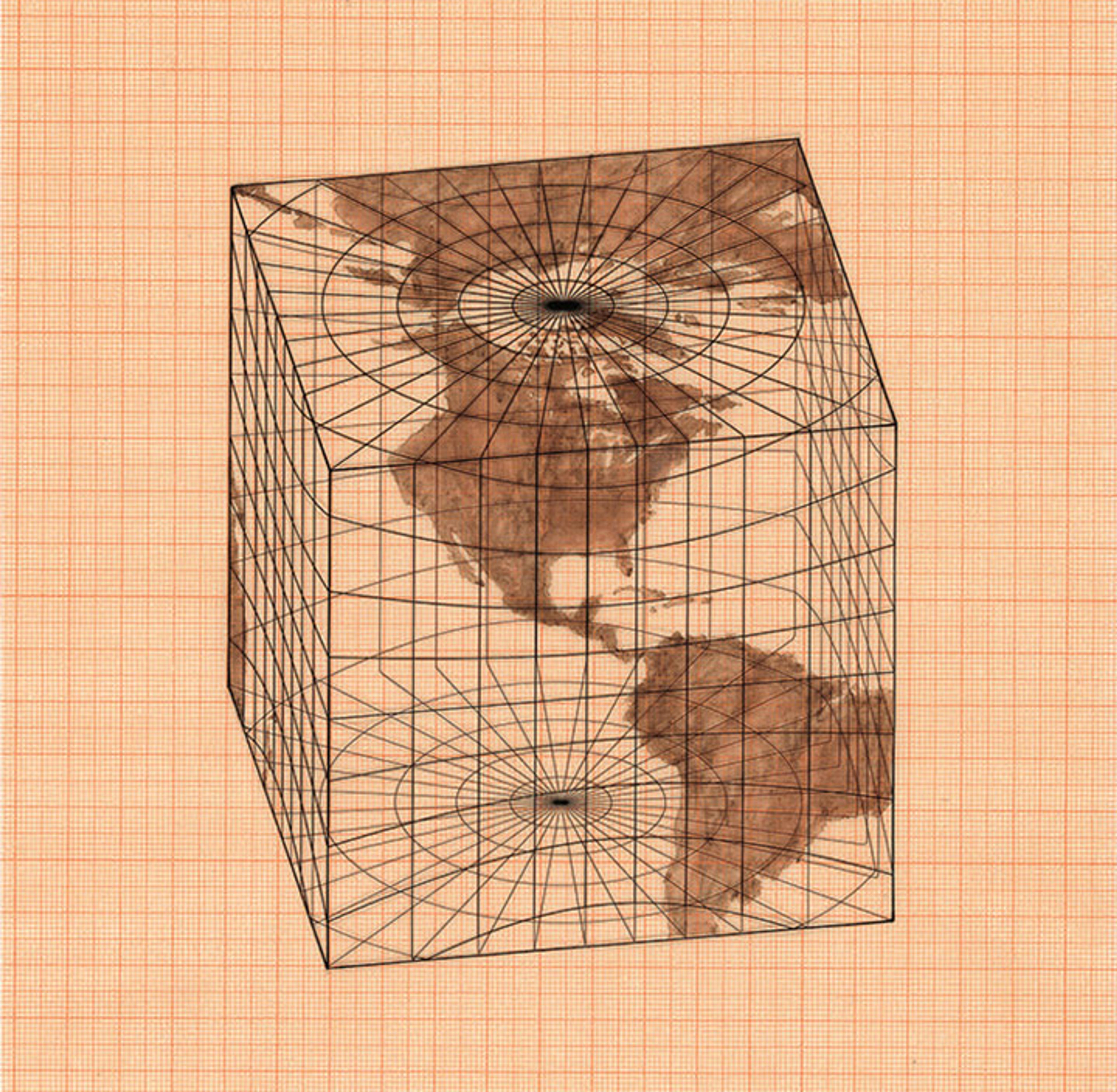 Agnes Denes's 'Study of Distorions; Isometric Systems in Isotropic Space-Map Projections: The Cube'