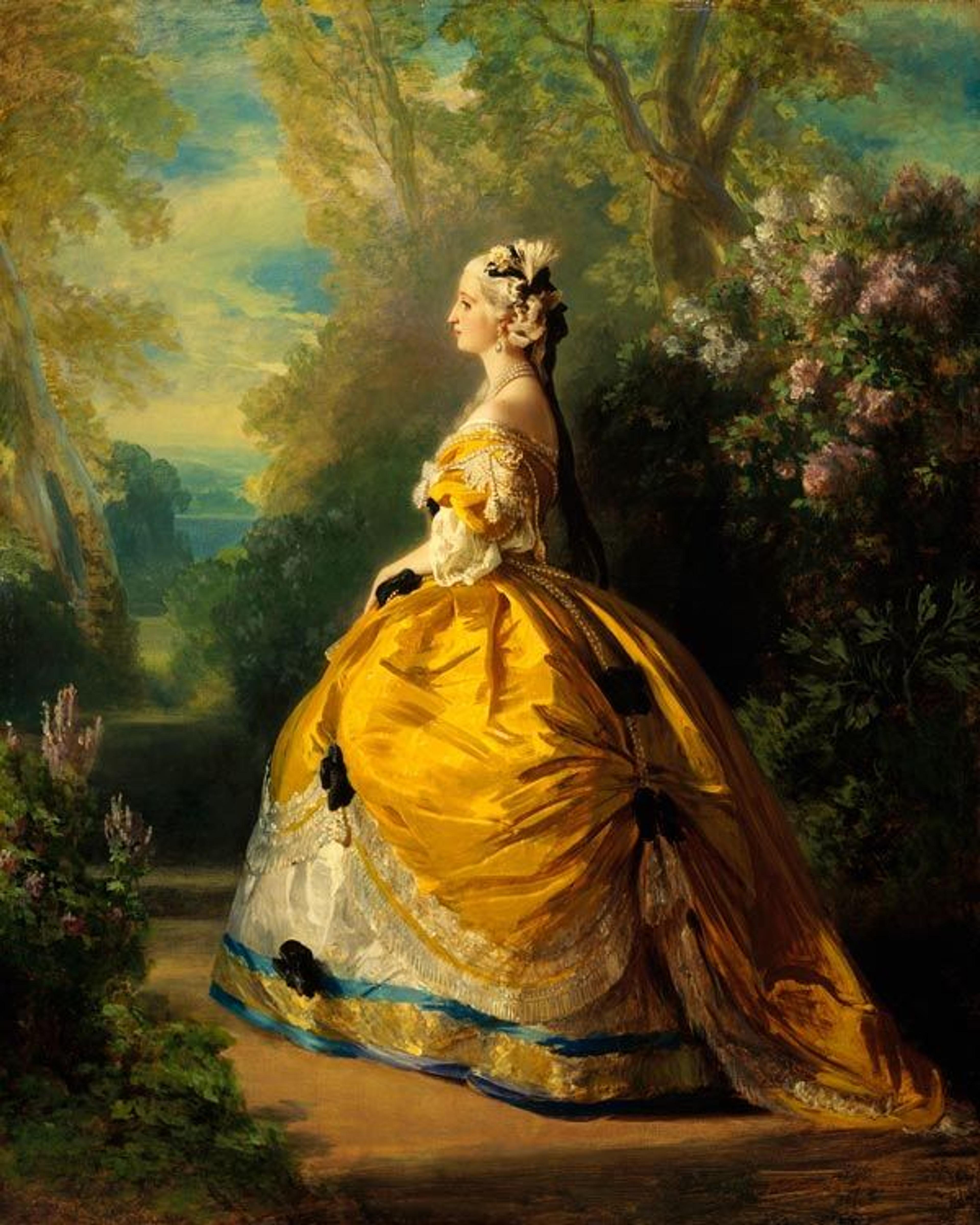 Franz Xaver Winterhalter (German, 1805–1873). The Empress Eugénie (Eugénie de Montijo, 1826–1920, Condesa de Teba), 1854. Oil on canvas; 36 1/2 x 29 in. (92.7 x 73.7 cm). The Metropolitan Museum of Art, New York, Purchase, Mr. and Mrs. Claus von Bülow Gift, 1978 (1978.403)