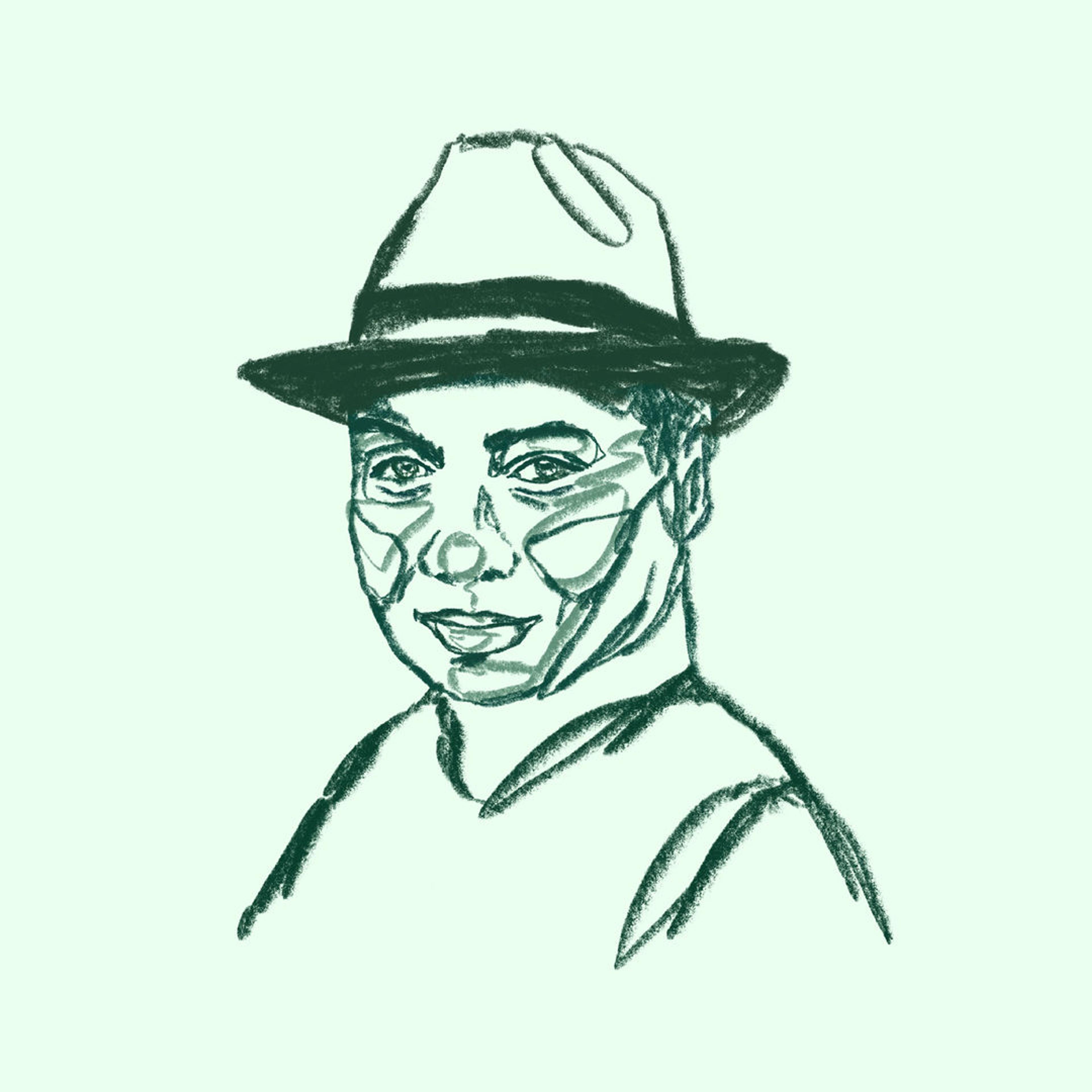 Illustrated portrait of Virgil Ortiz