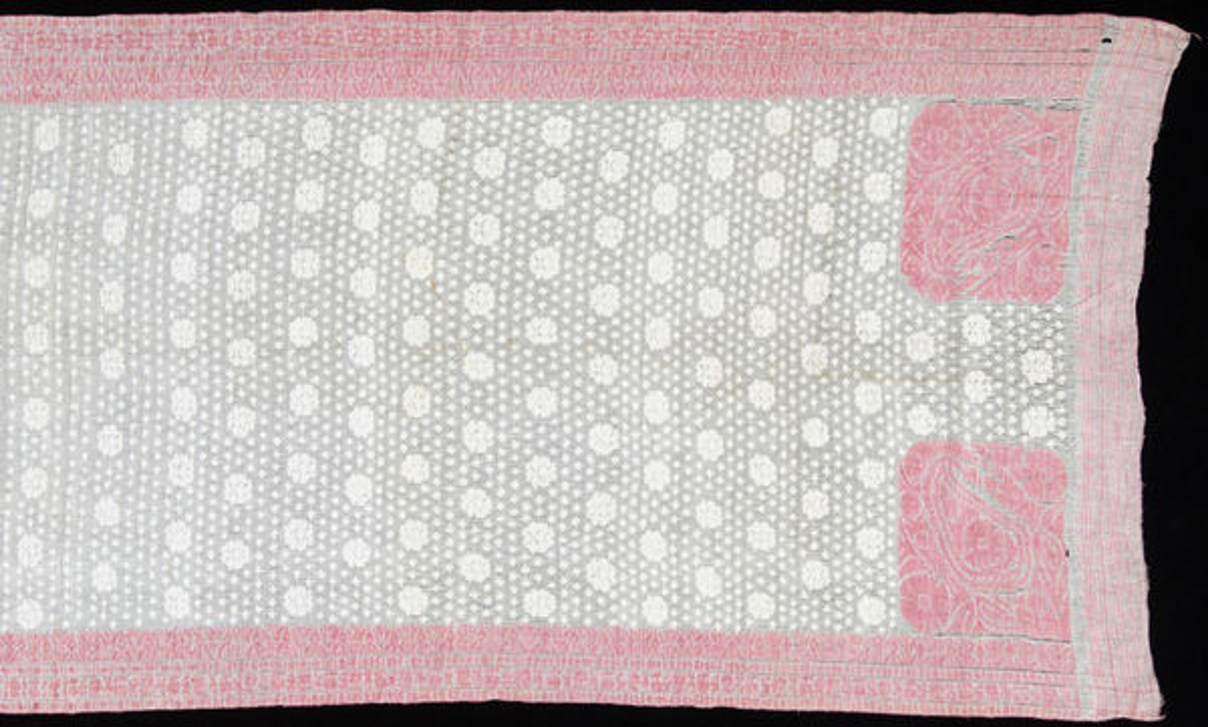Jamdani Sari, late 19th–early 20th century. Made in Murshidabad, West Bengal, India, Asia, or made in Dhaka, Dhaka Division, Bangladesh, Asia. Cotton plain weave with discontinuous supplementary wefts. Philadelphia Museum of Art, Bequest of Mrs. Harry Markoe, 1943 (1943-51-154)