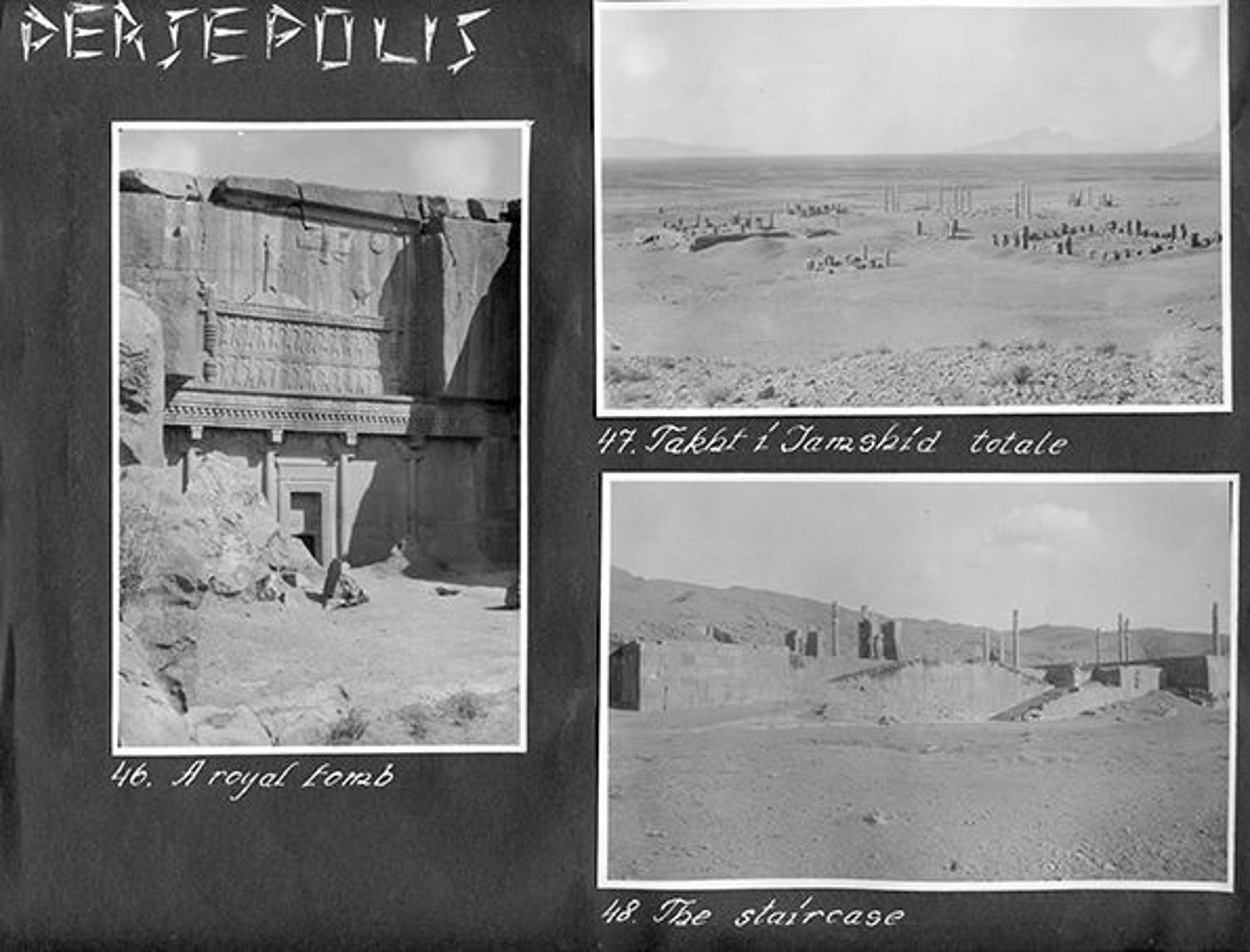 Photograph album showing scenes from Persepolis
