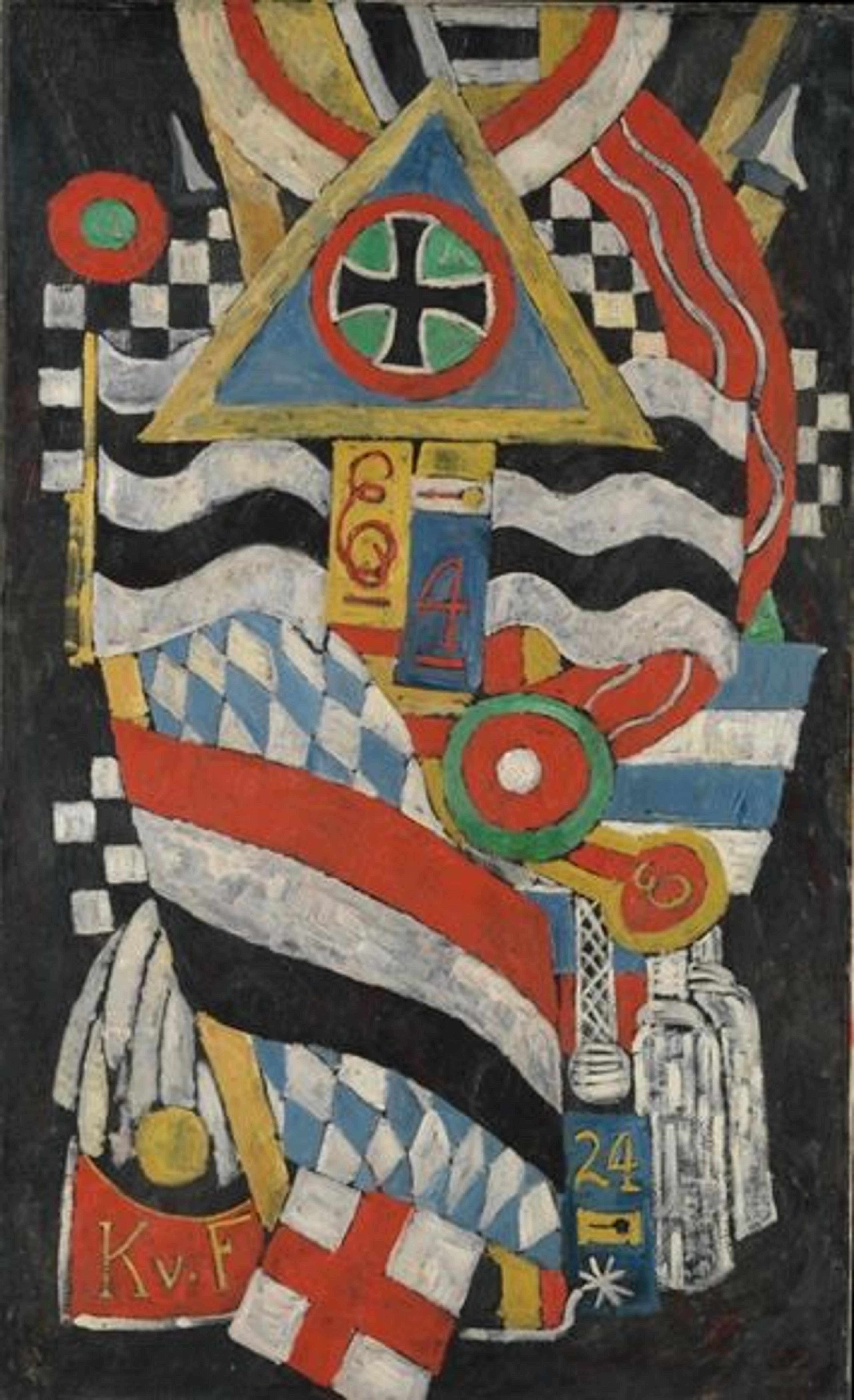 Portrait of Karl von Freyburg by Marsden Hartley, executed in a German Expressionist meets Cubist style