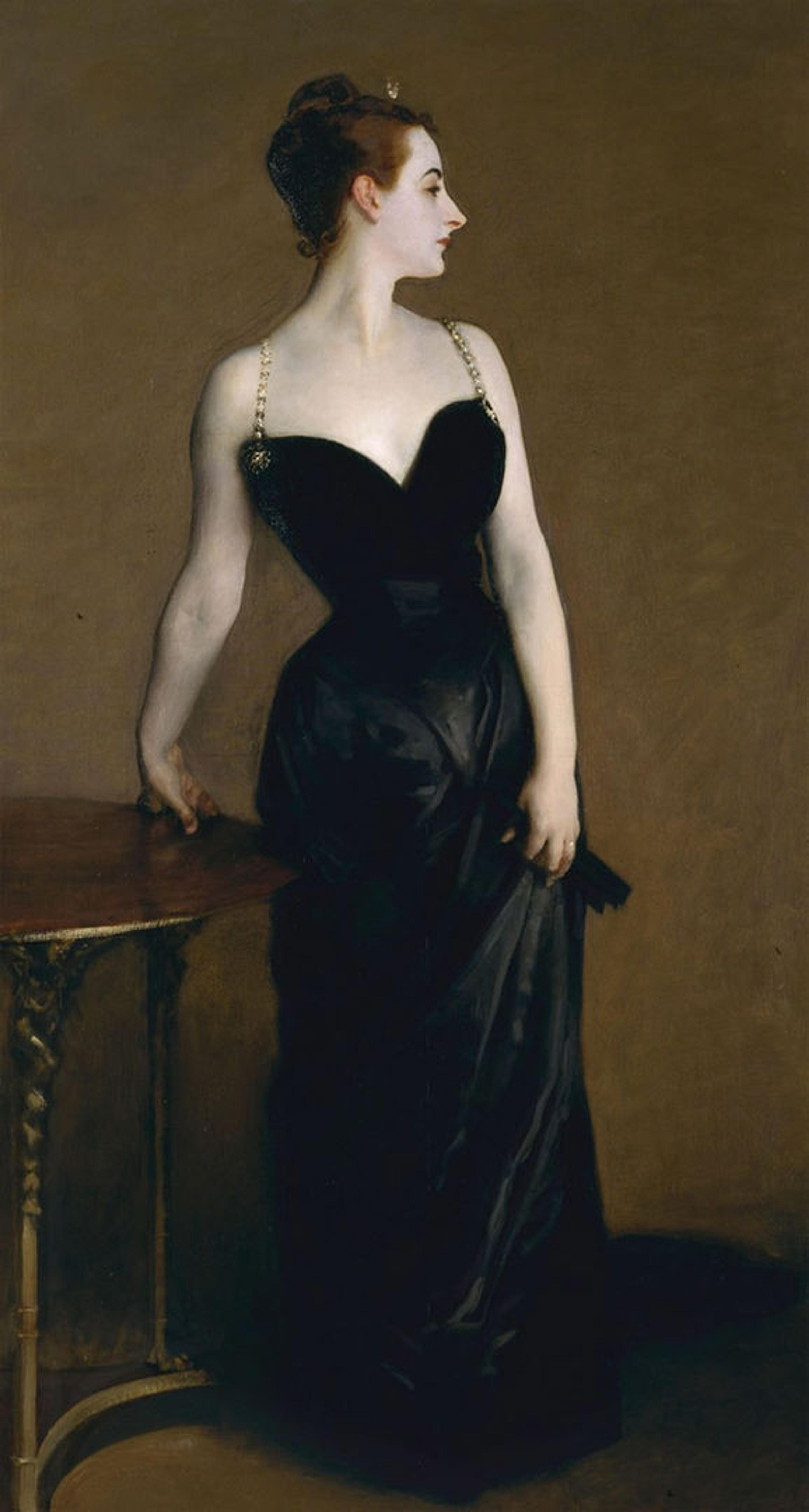 John Singer Sargent (American, 1856–1925). Madame X (Madame Pierre Gautreau), 1883–84. Oil on canvas; 82 1/8 x 43 1/4 in. (208.6 x 109.9 cm). The Metropolitan Museum of Art, New York, Arthur Hoppock Hearn Fund, 1916 (16.53)