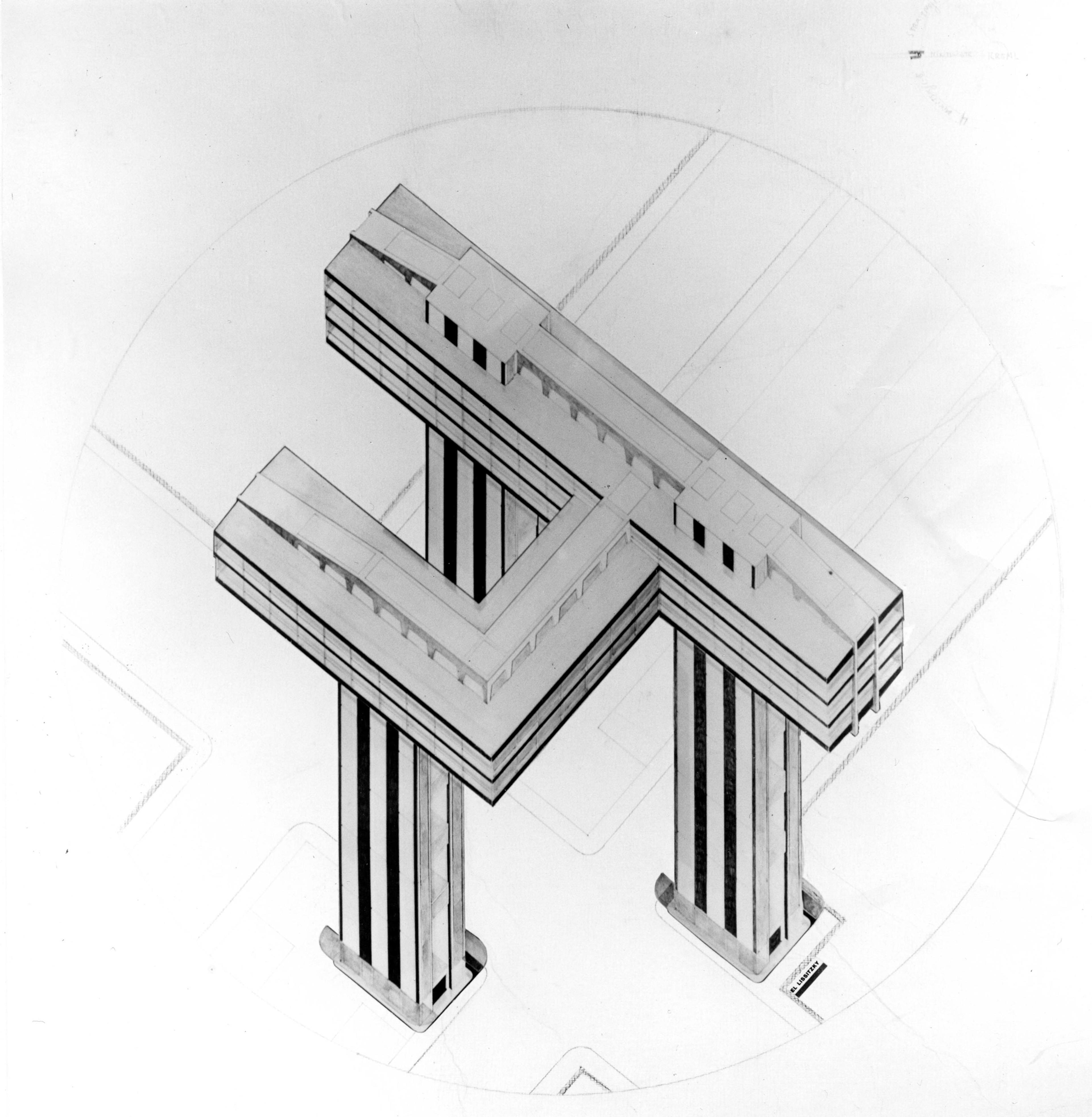 Illustration of Russian architectural building in a four shape