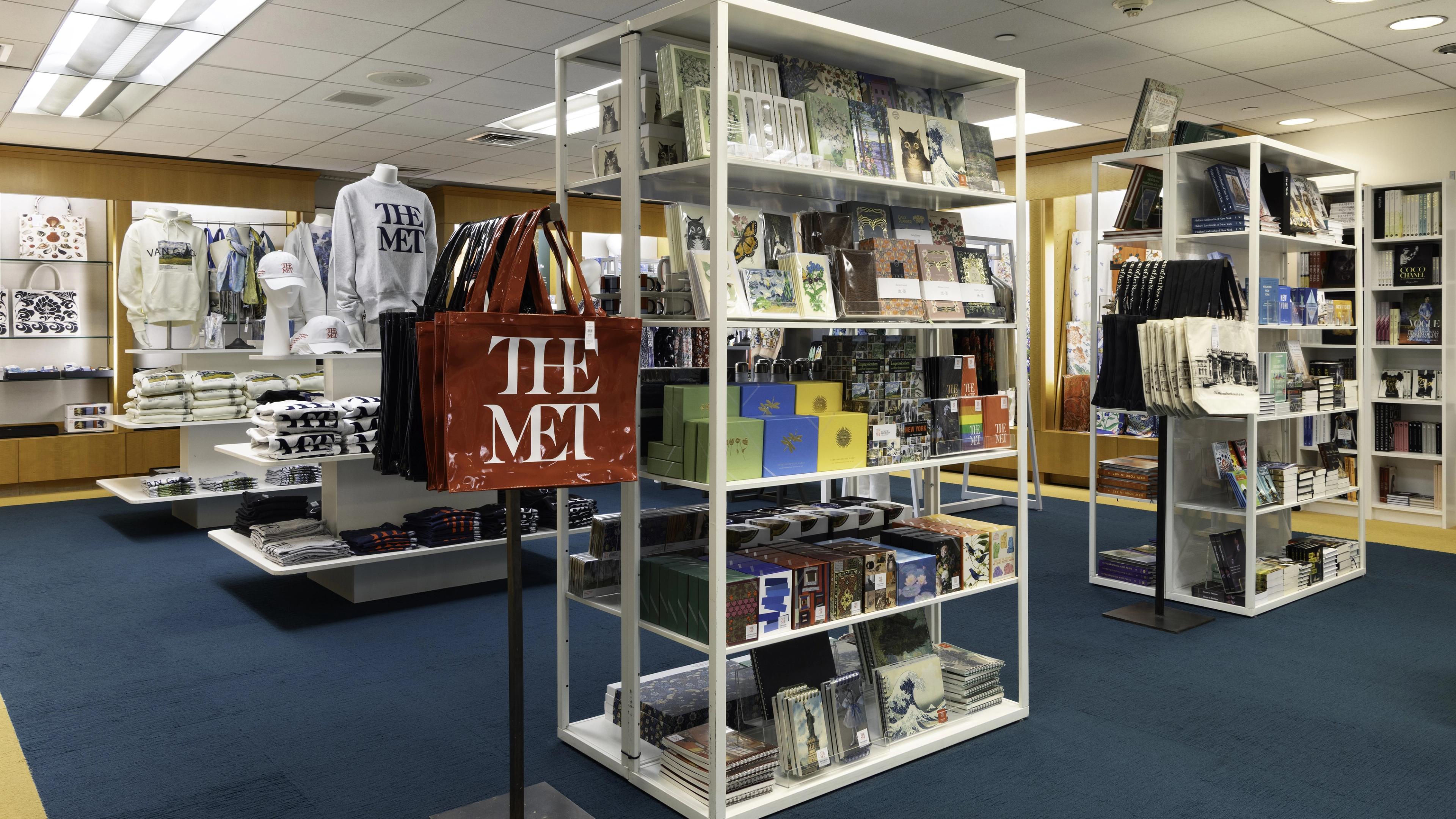 Interior of The Met Store with products on display.