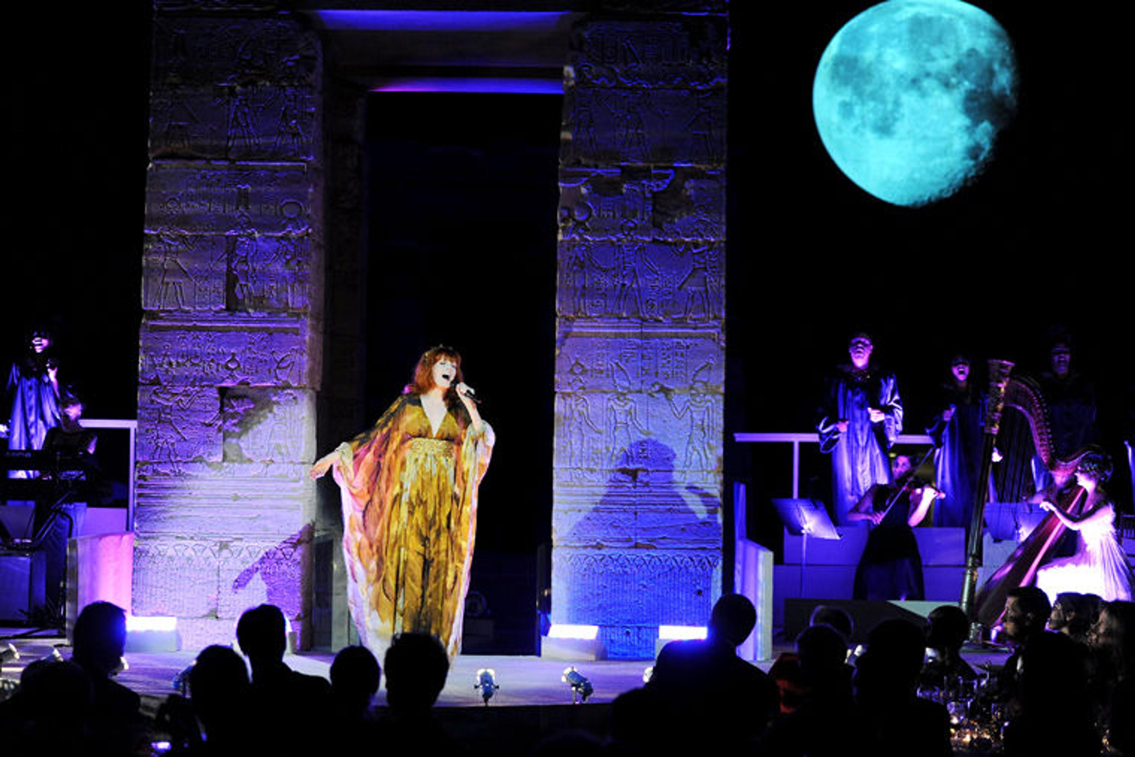Florence and the Machine perform in front of the Temple of Dendur at the 2011 Met Gala