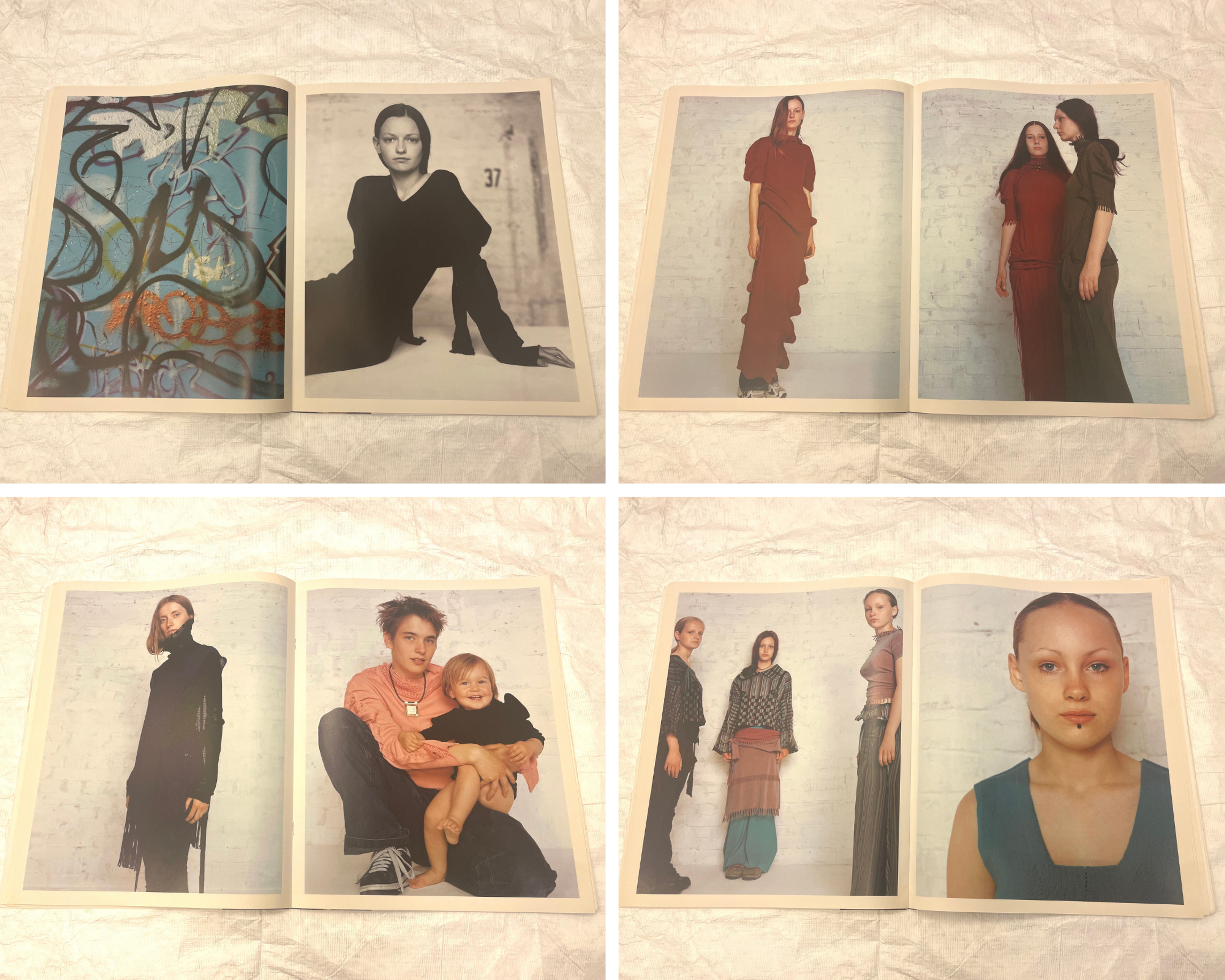 4 spreads featuring portraits of people