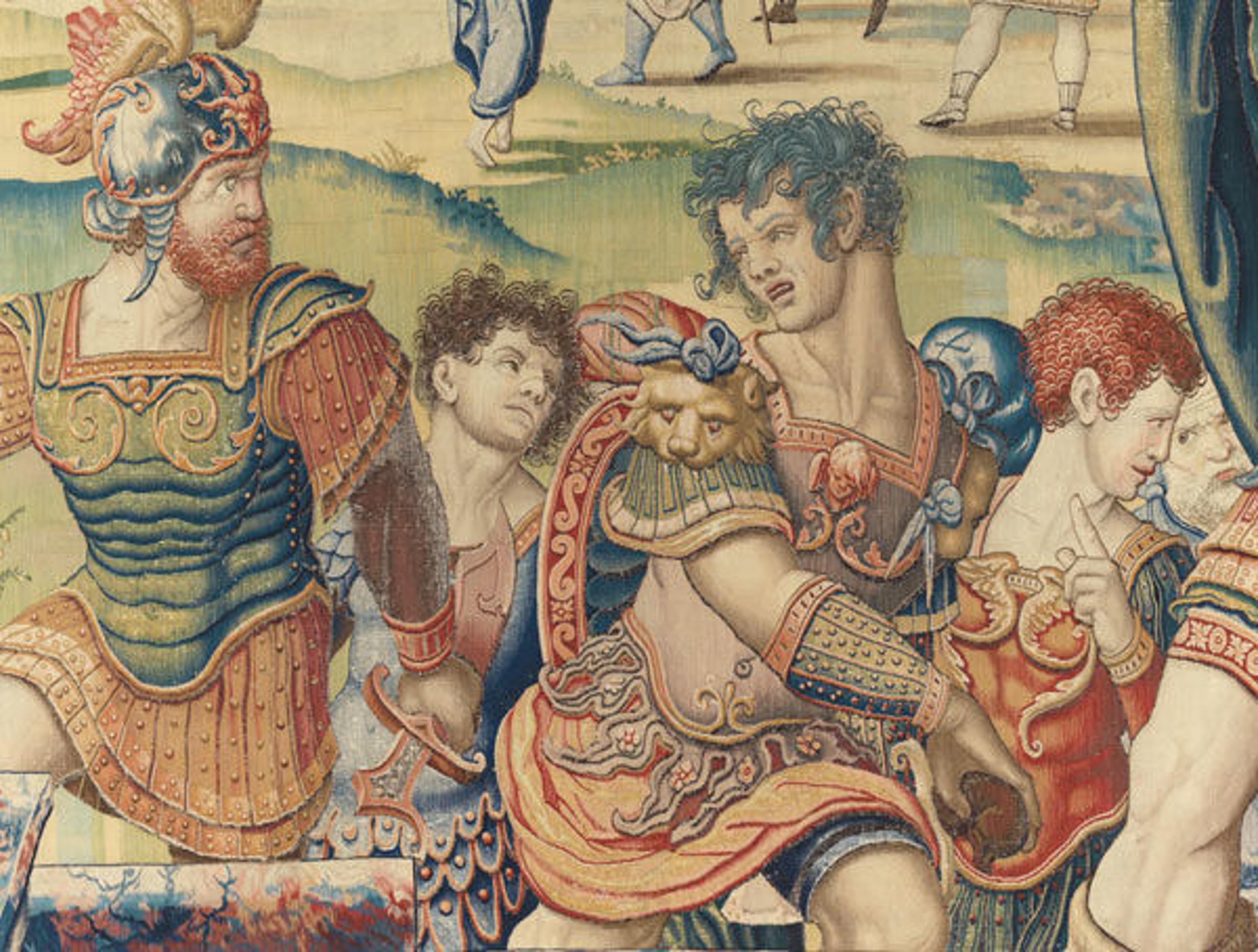 Detail of soldiers, Saint Paul Seized at the Temple of Jerusalem Tapestry