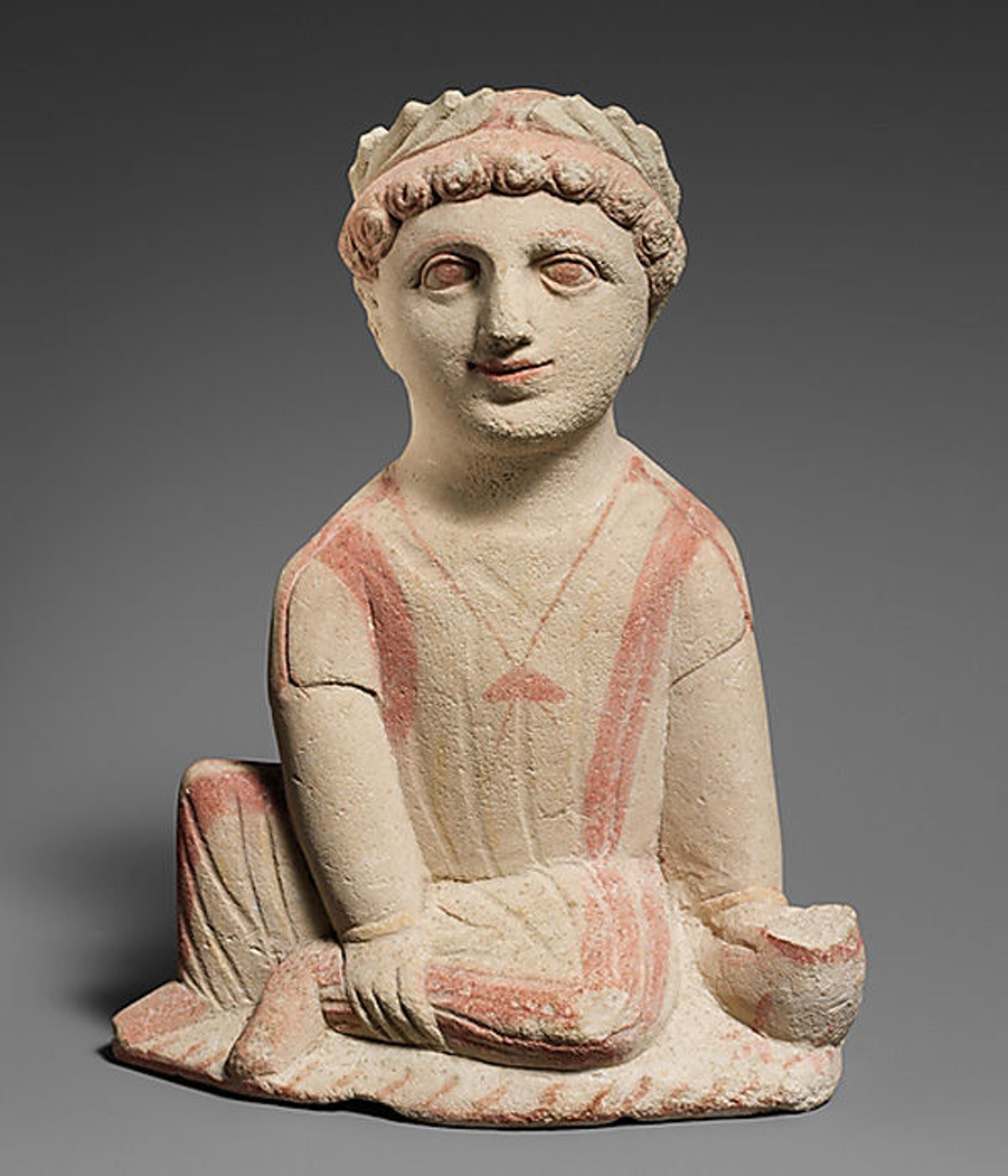 Limestone statuette of a temple boy, ca. 350–300 B.C.