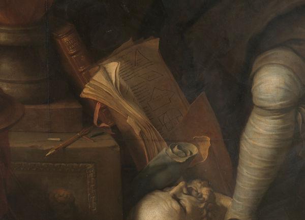 Detail of book in the work