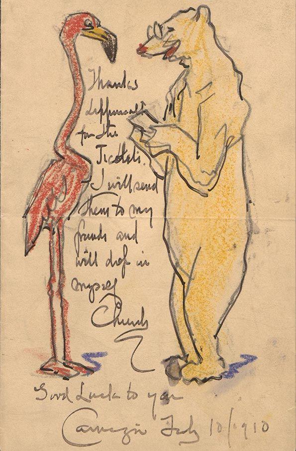 F.S. Church's flamingo and bear