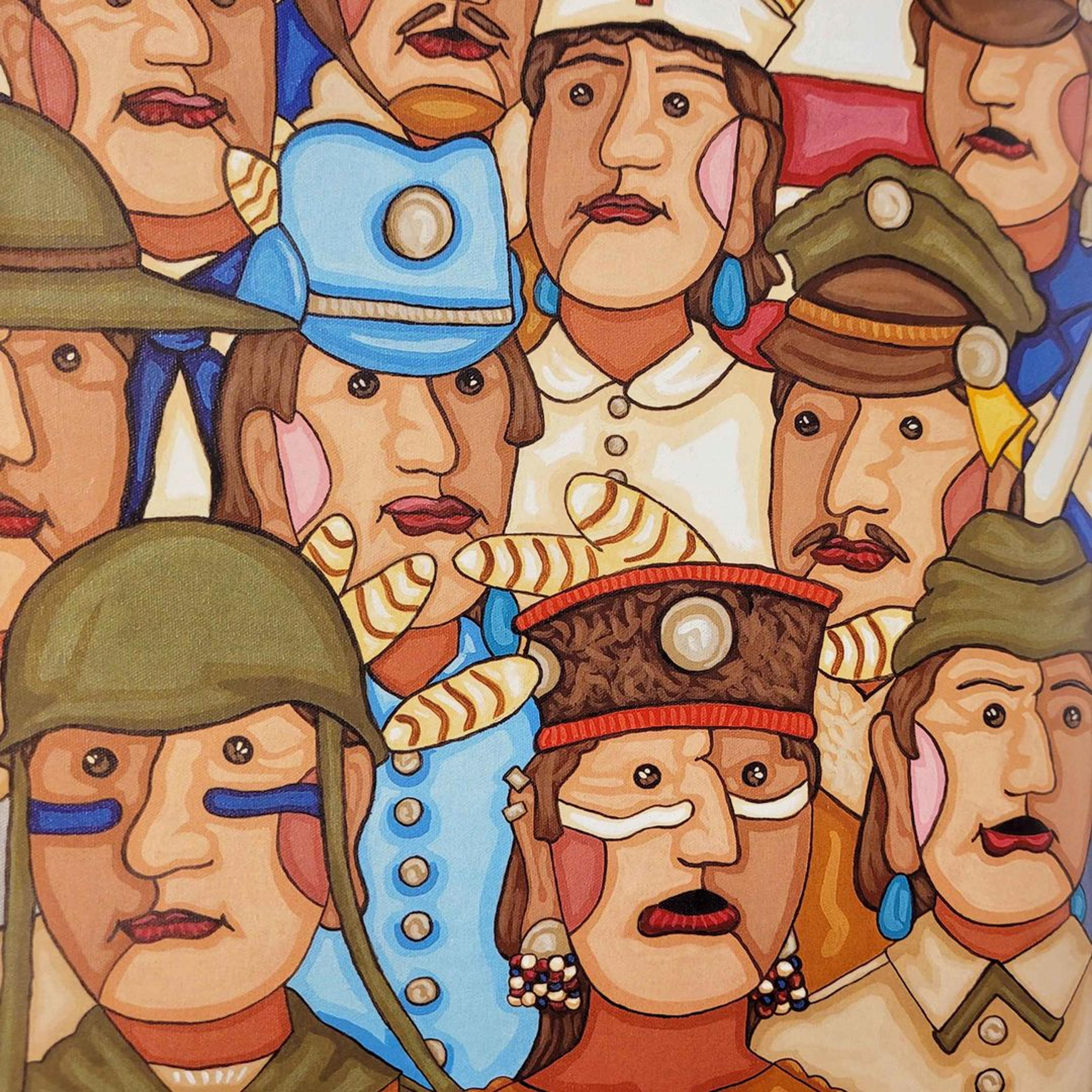 Portrait of several Native American veterans