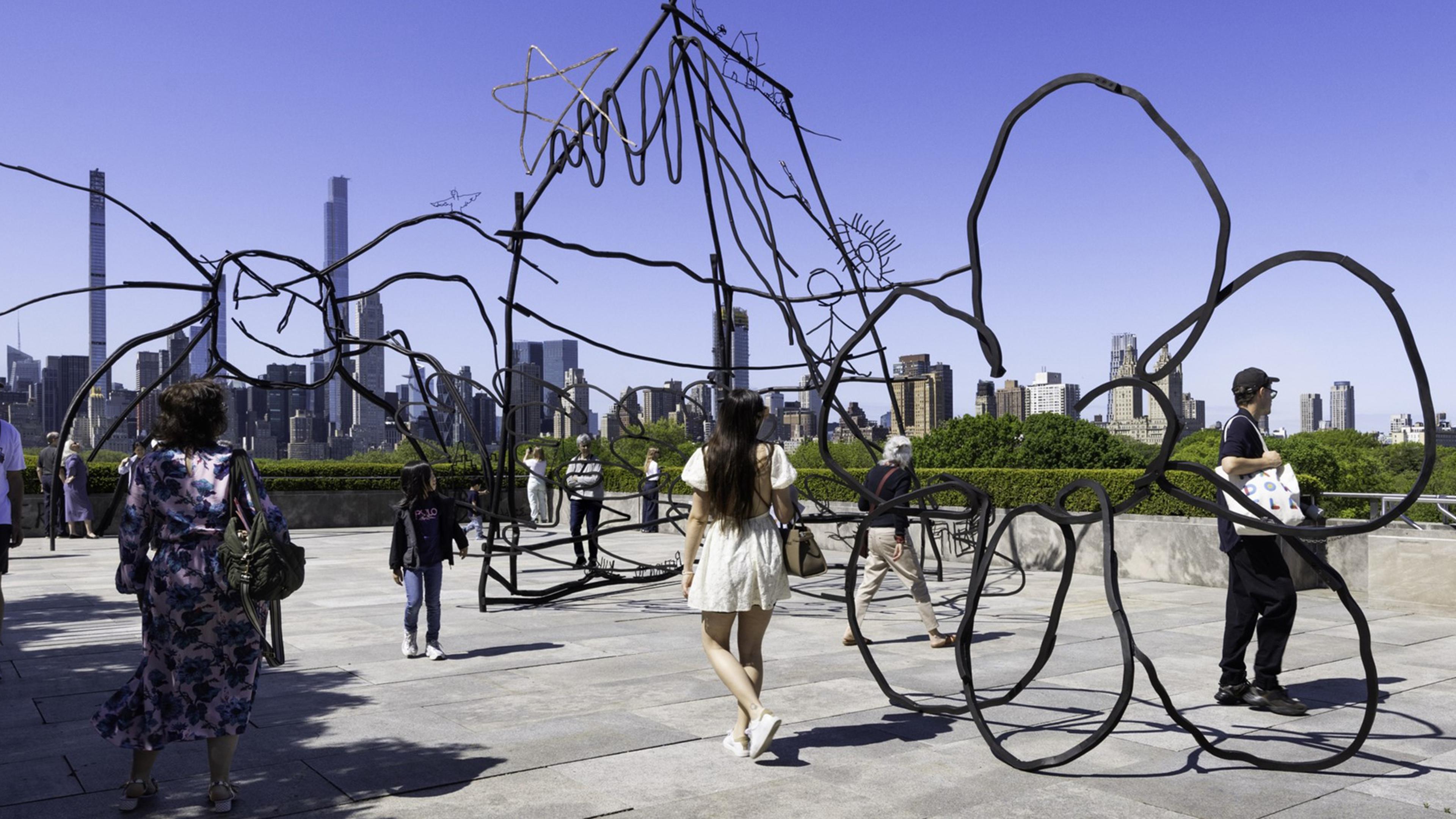 Large sculpture on the roof of The Met Museum