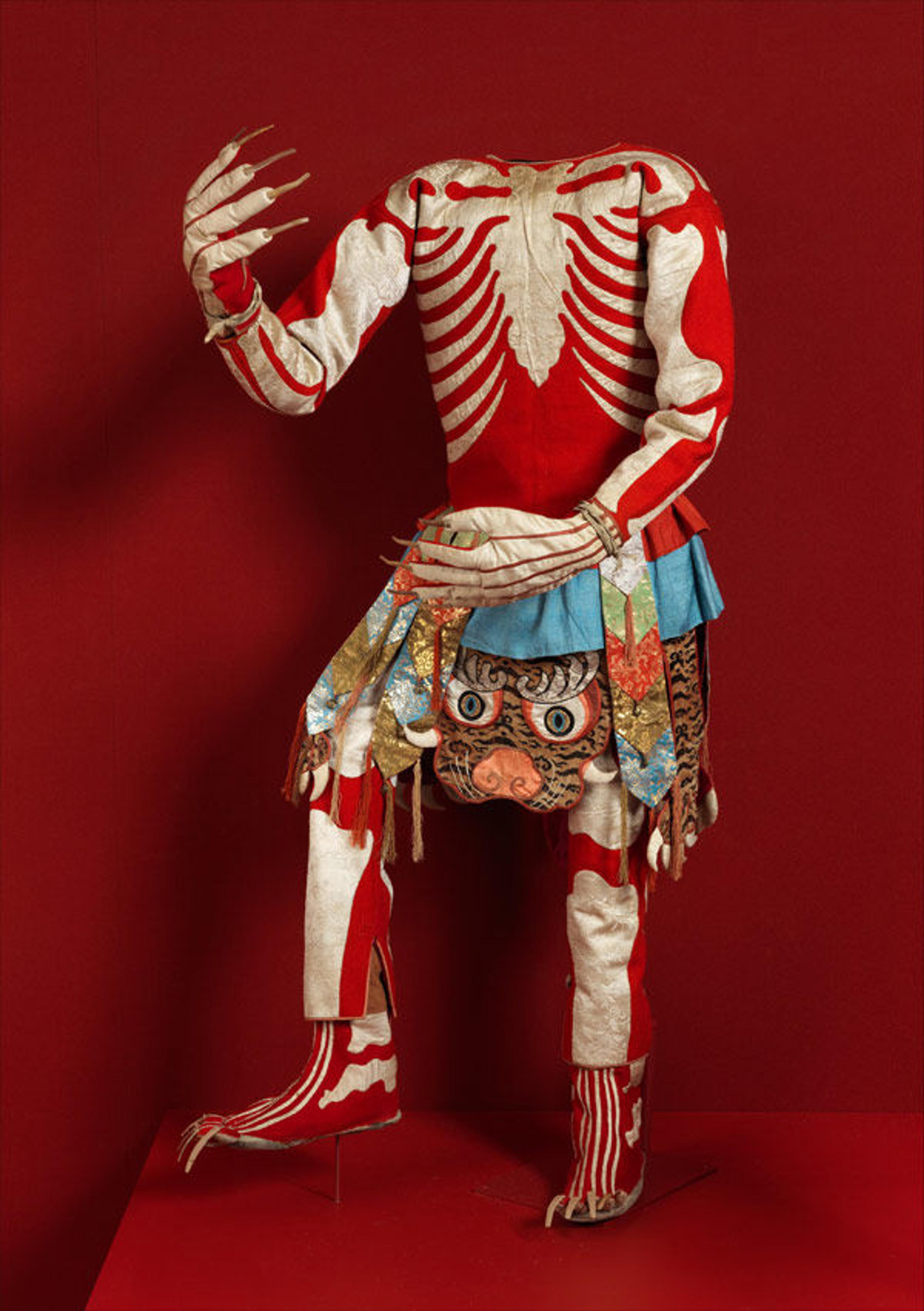 Skeleton Dance Costume, late 19th or early 20th century. Tibet. Silk, flannel; 70 x 60 in. (177.8 x 152.4 cm). The Metropolitan Museum of Art, New York, Gift of Mrs. Edward A. Nis, 1934 (34.80.3a–h)