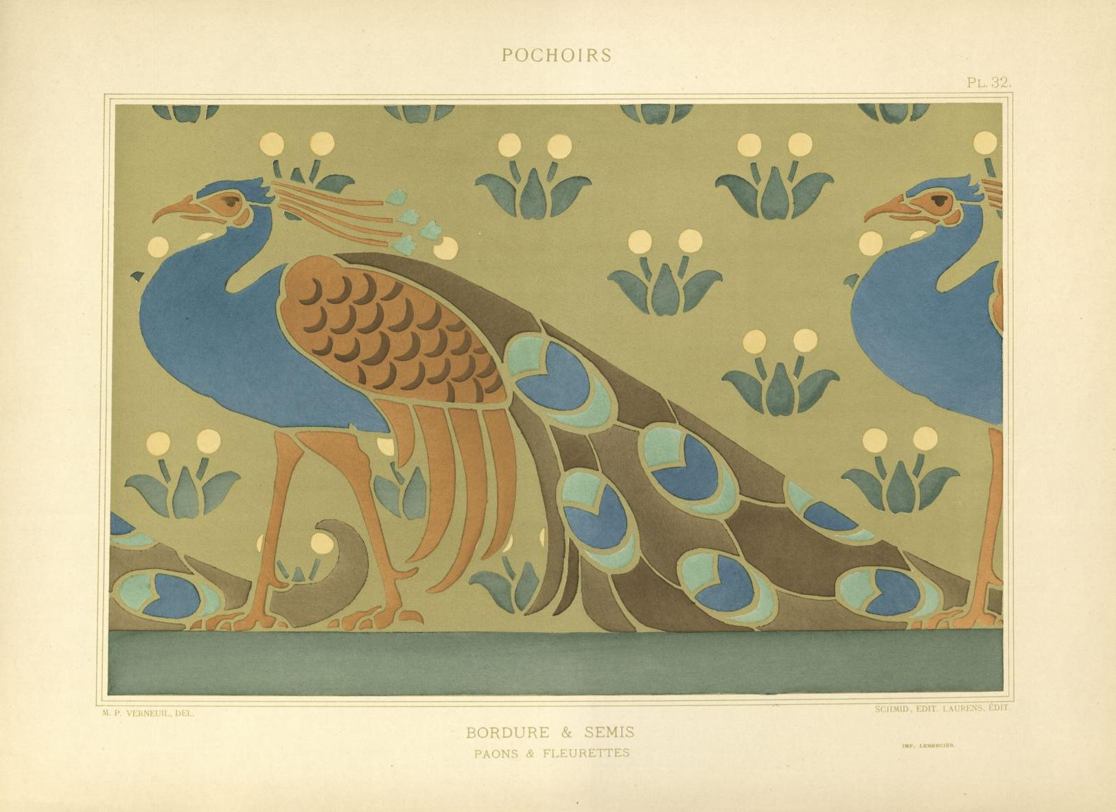 Plate with a peacock