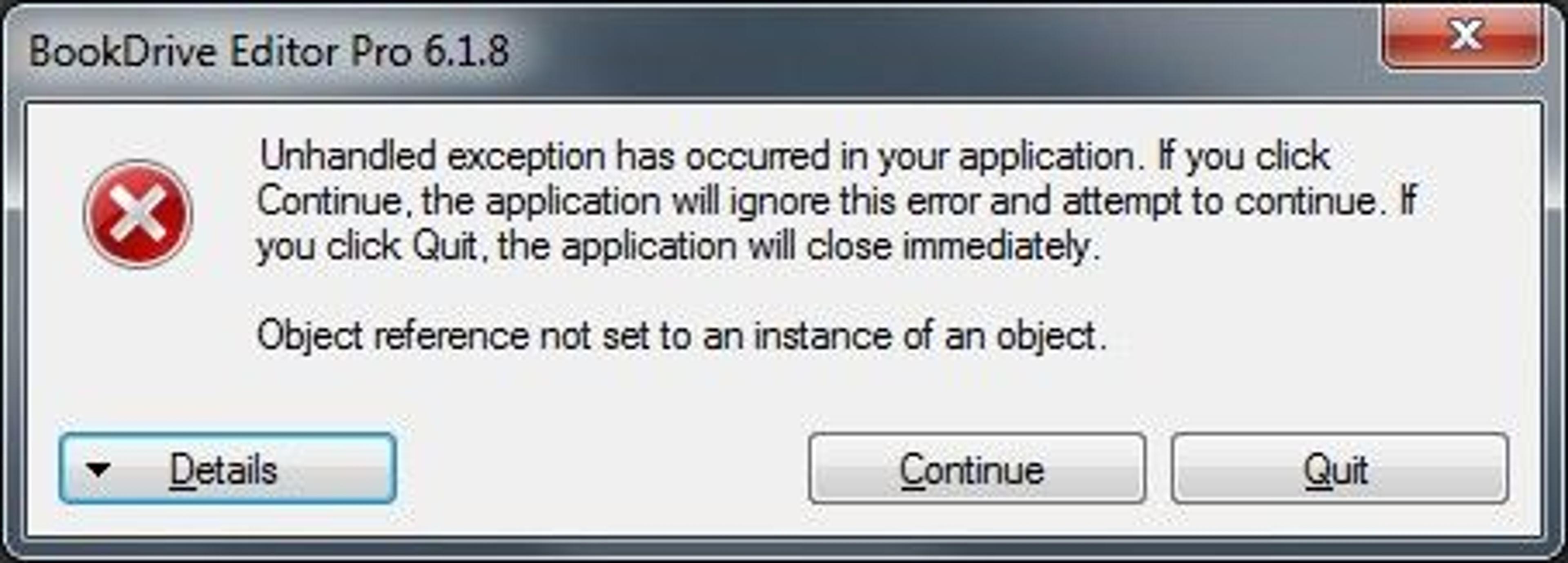 Error message
