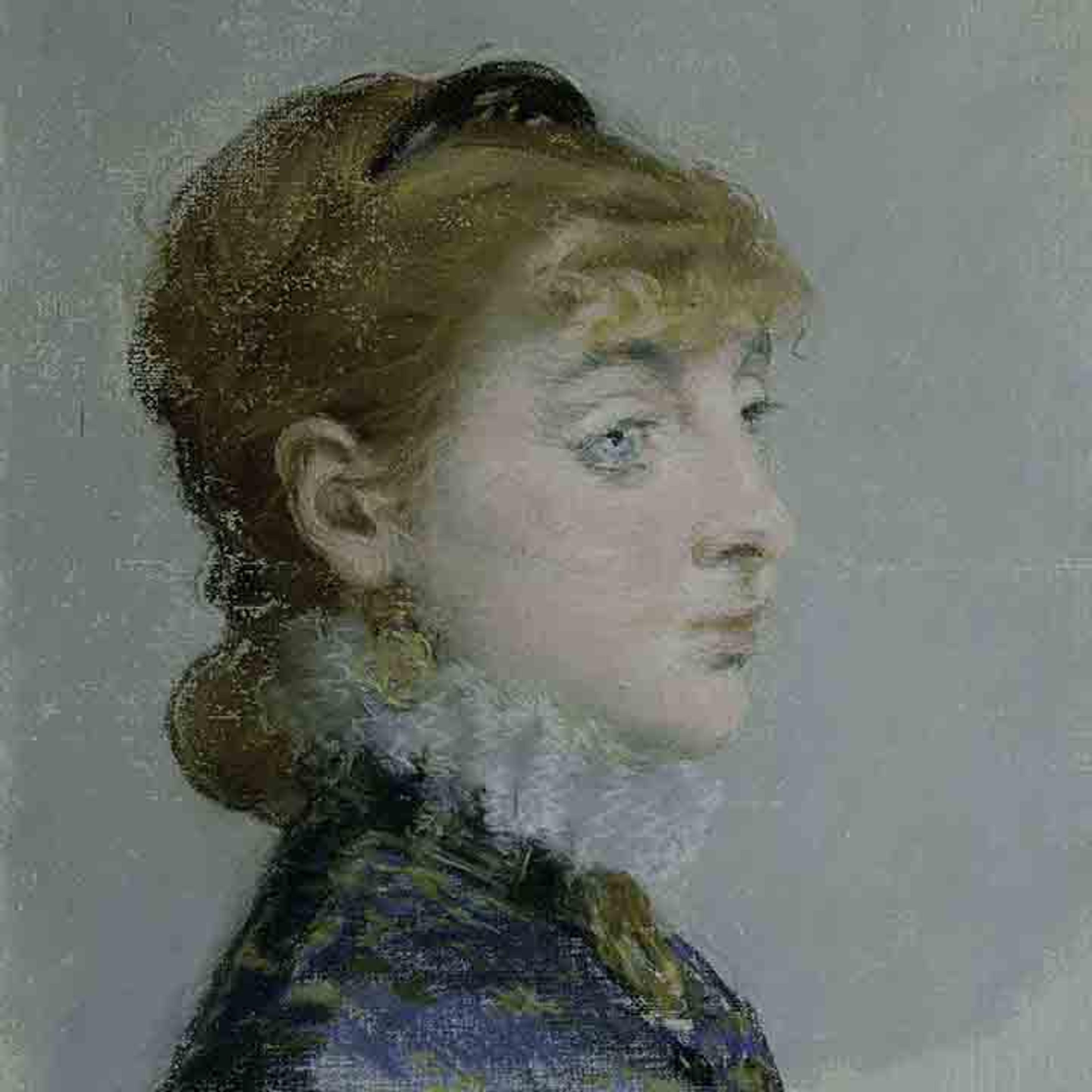 A detail from Manet's "Emilie-Louise Delabigne (1848–1910), Called Valtesse de la Bigne"