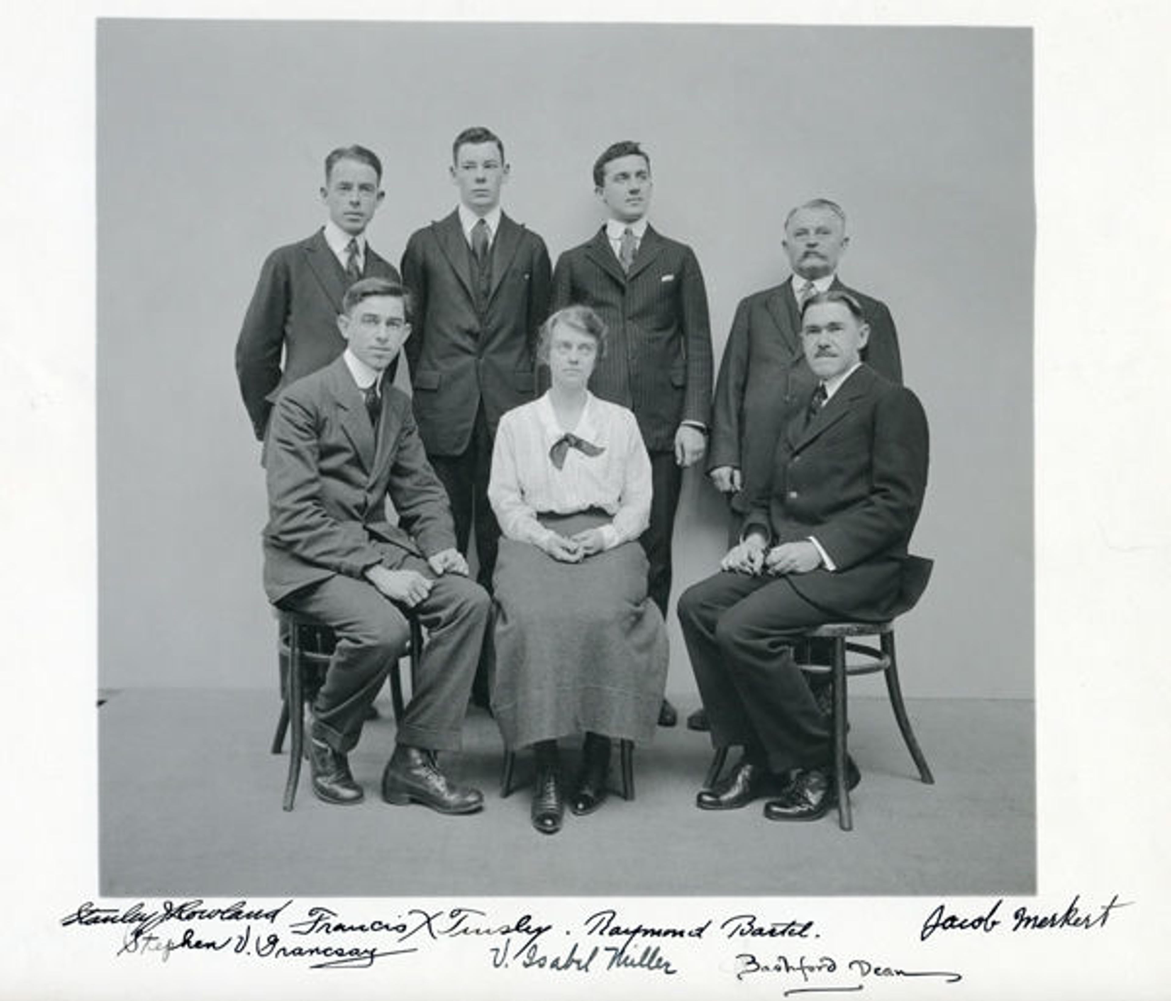 Dean and the staff of the Department of Arms and Armor in 1919
