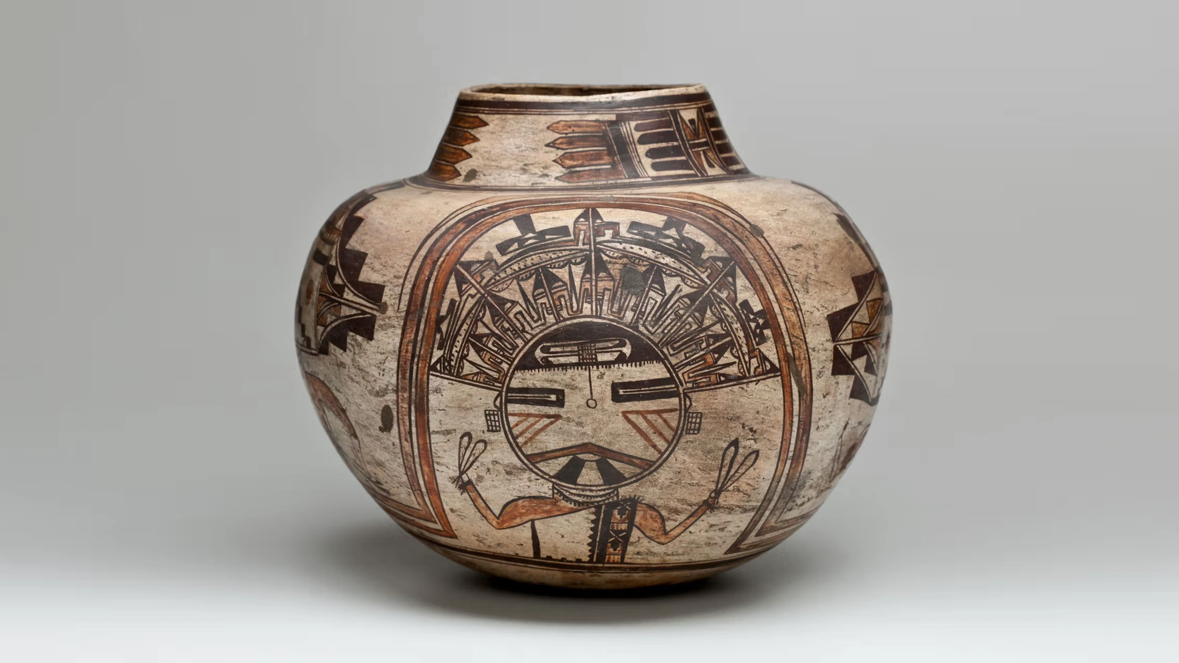 Tsimshian artist. Headdress frontlet. British Columbia, ca. 1820–40. Wood, abalone shell, pigment, and nails, 7 x 6 x 1/2 in. (17.8 x 15.2 x 1.3 cm). The Metropolitan Museum of Art, New York, The Charles and Valerie Diker Collection of Native American Art, Promised Gift of Charles and Valerie Diker. Native Perspectives: Albert Bierstadt (American, 1830–1902). The Rocky Mountains, Lander's Peak (detail), 1863. Oil on canvas, 73 1/2 x 120 3/4 in. (186.7 x 306.7 cm). The Metropolitan Museum of Art, New York, Purchase, Rogers Fund, 1907 (07.123)