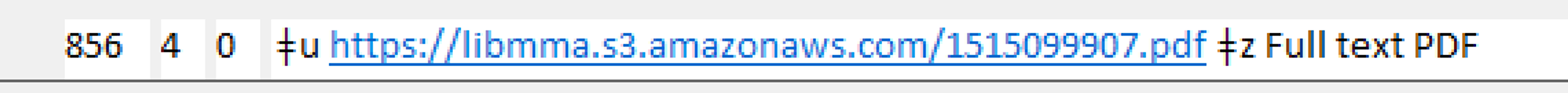 856 MARC field with a URL