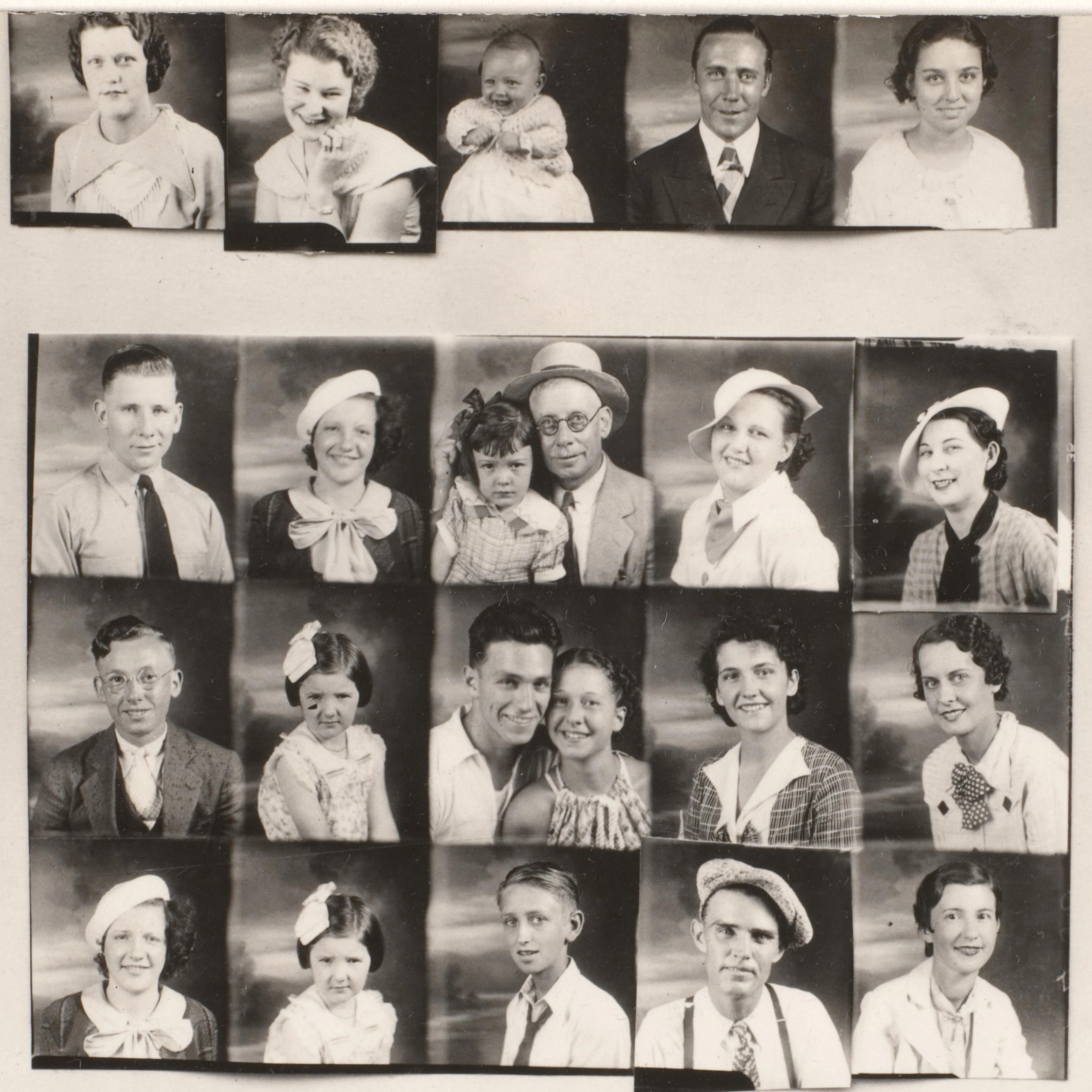 Grid of square black-and-white portraits.