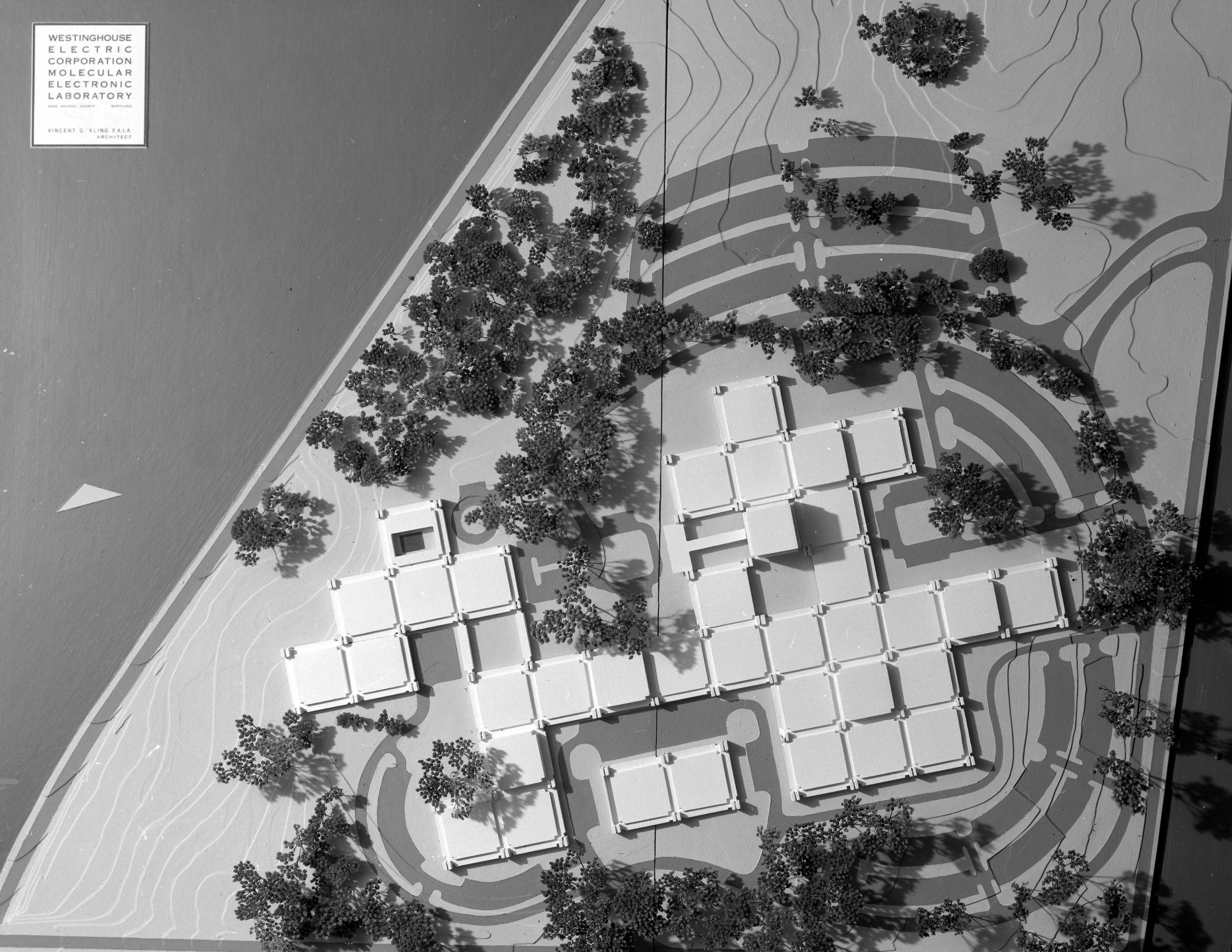 Image of Vincent G. Kling and Partners, scale model of Westinghouse Molecular Electronics Division, Maryland, 1962–63 (Lawrence S. Williams, Inc. collection / Athenaeum of Philadelphia)
