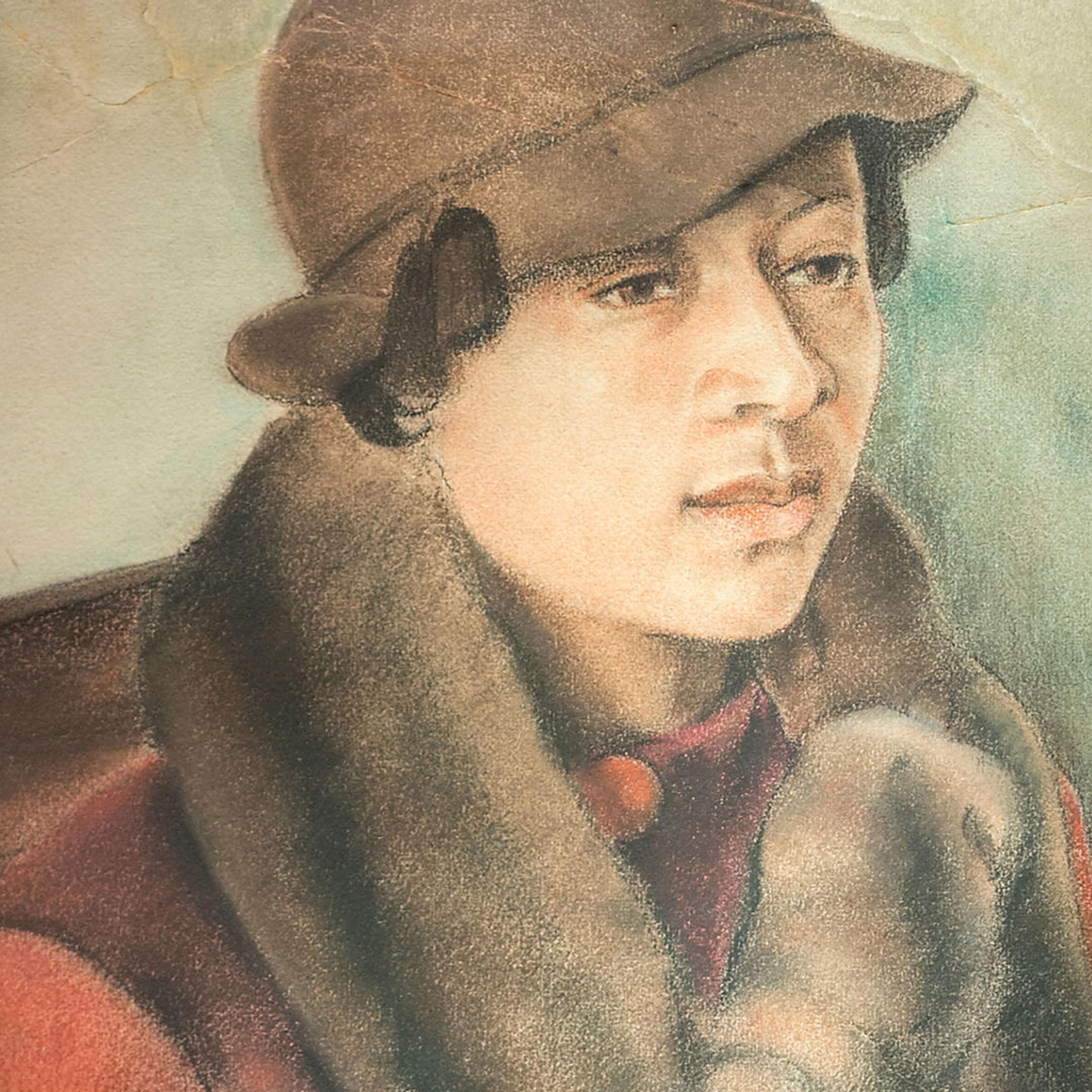 "Harlem Is Everywhere" episode 3 art, featuring Aaron Douglas's portrait of Zora Neale Hurston