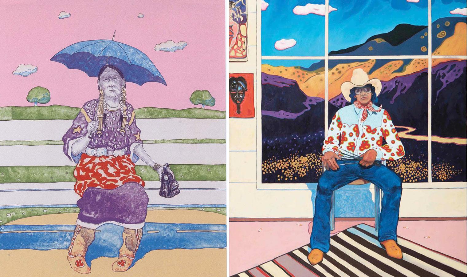 Portrait of a woman and a self-portrait