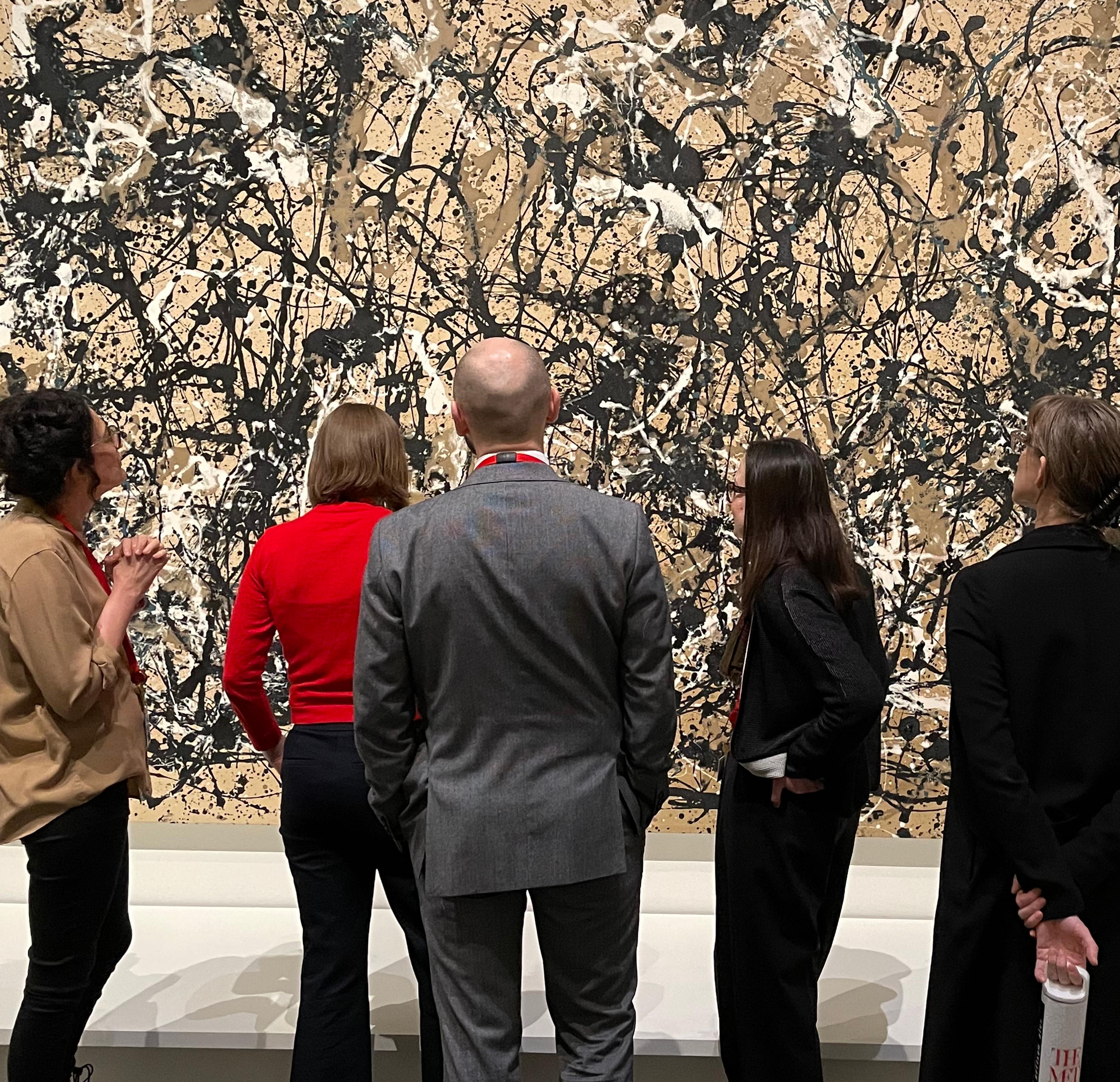 Lauder Fellows in front of Jackson Pollock's Autumn Rhythm (Number 30)