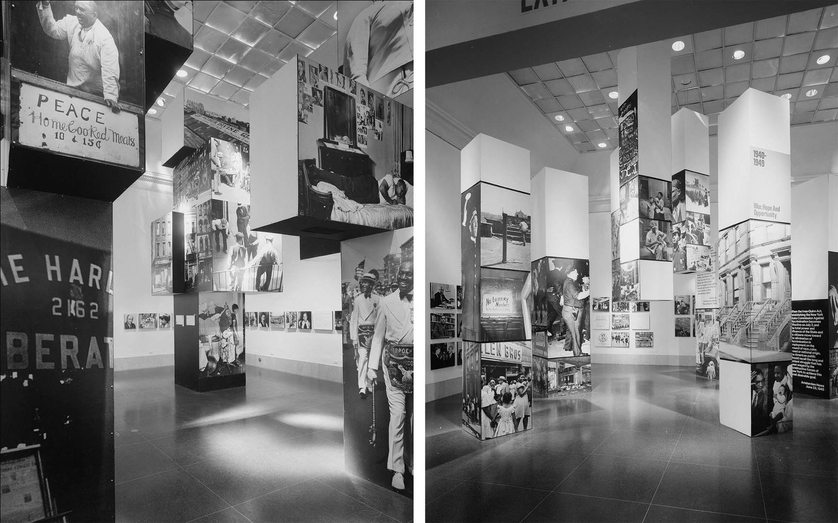 Side by side images of the layout of the show.