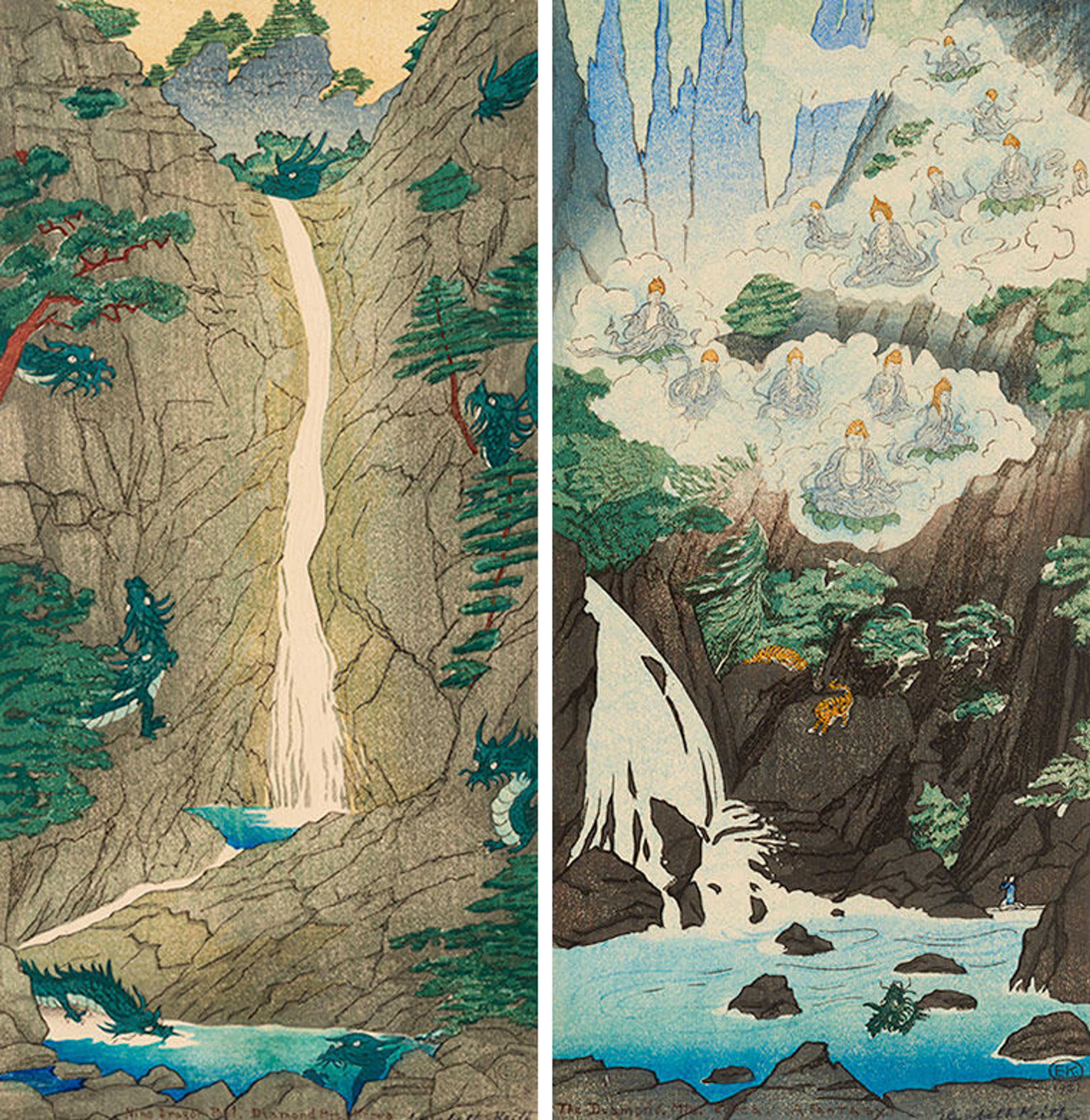 Two paintings of Diamond Mountains by Elizabeth Keith