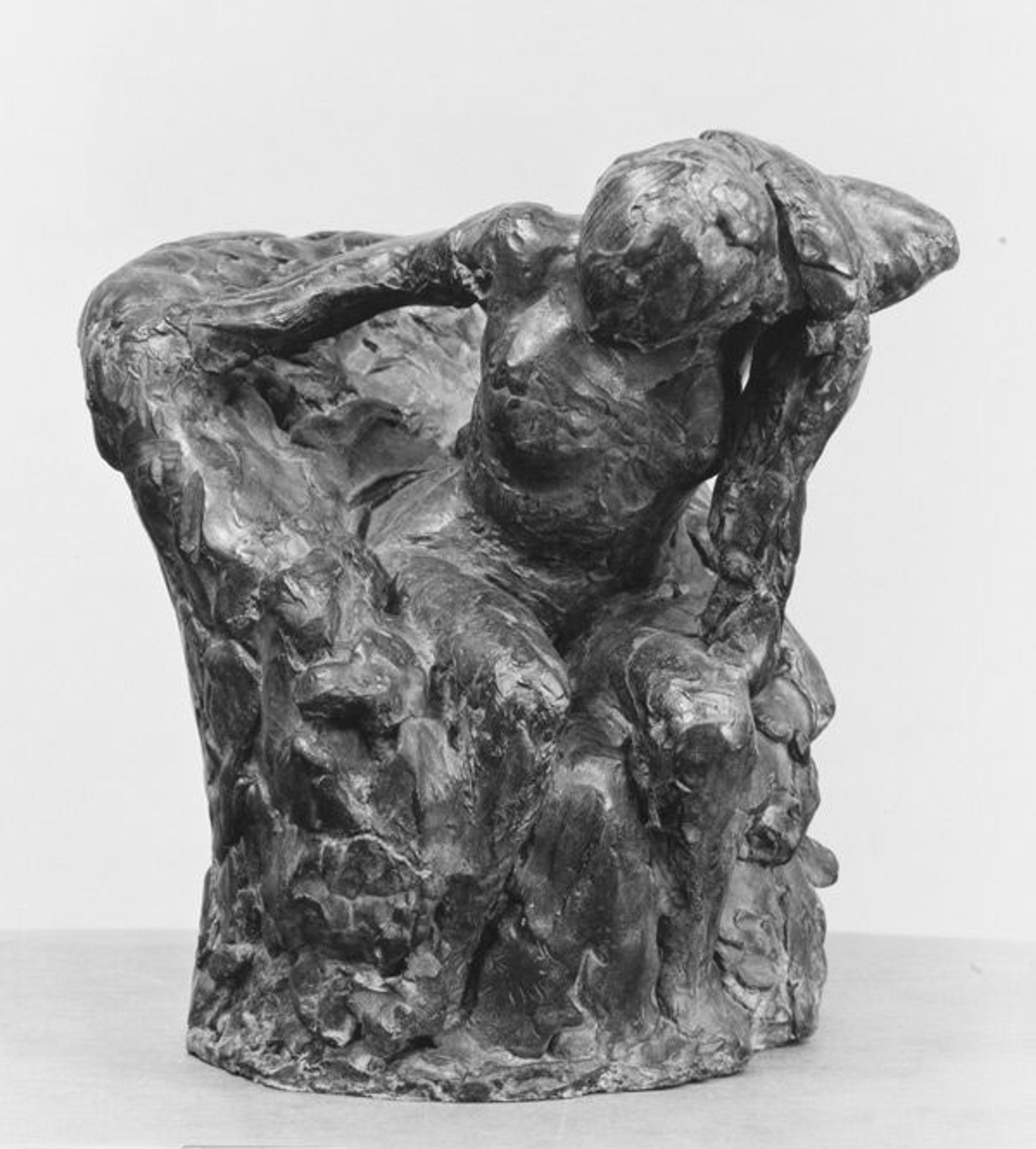 Edgar Degas (French, 1834–1917). Woman Seated in an Armchair Wiping Her Neck, modeled probably before 1902, cast 1920. French. Bronze; 12-3/4 x 12-1/4 x 10-1/2 in. (32.4 x 31.1 x 26.7 cm.). The Metropolitan Museum of Art, New York, H.O. Havemeyer Collection, Bequest of Mrs. H.O. Havemeyer, 1929 (29.100.412)